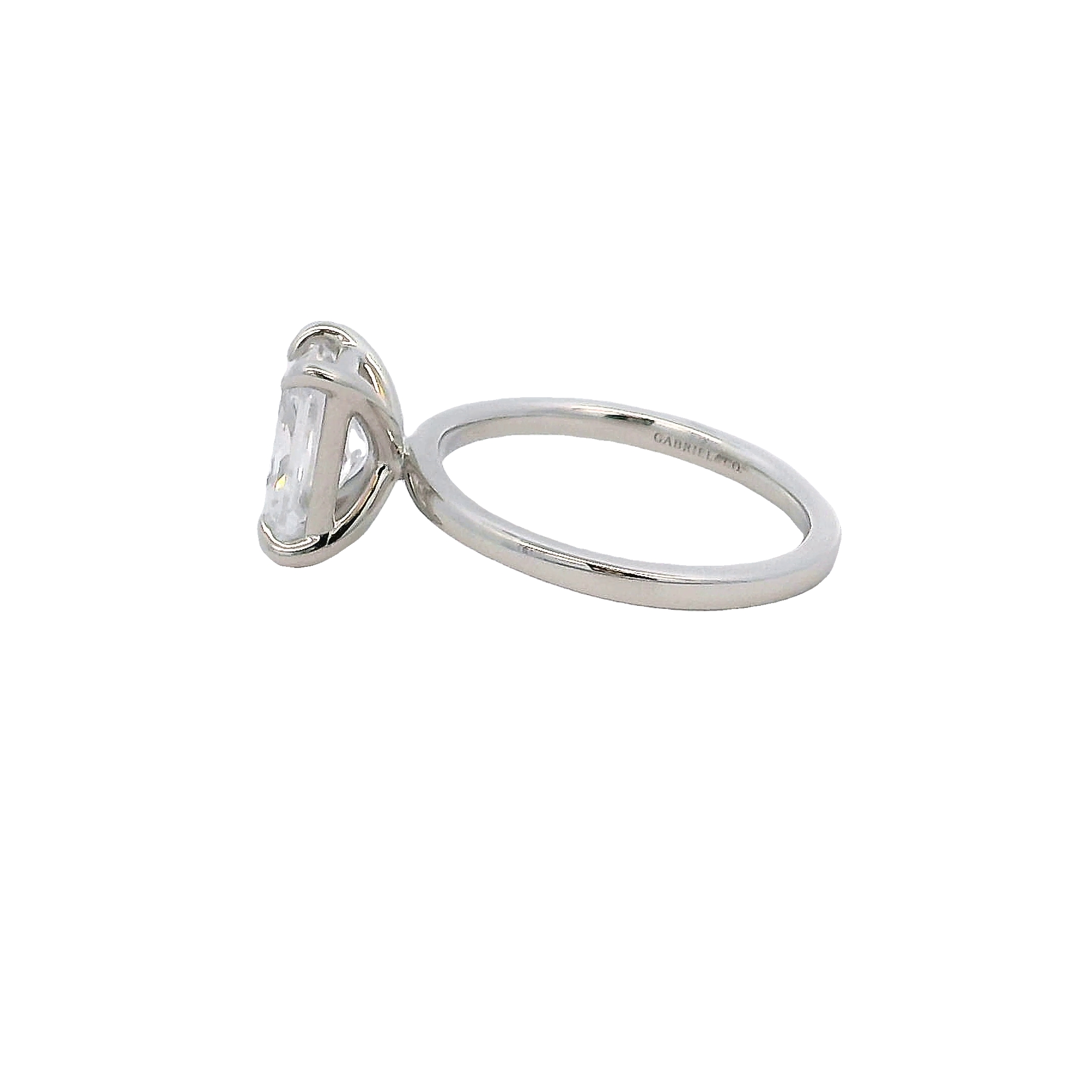 Lady's White 14 Karat Solitaire- No Accents Soltiaire Engagement Rings Size 6.5