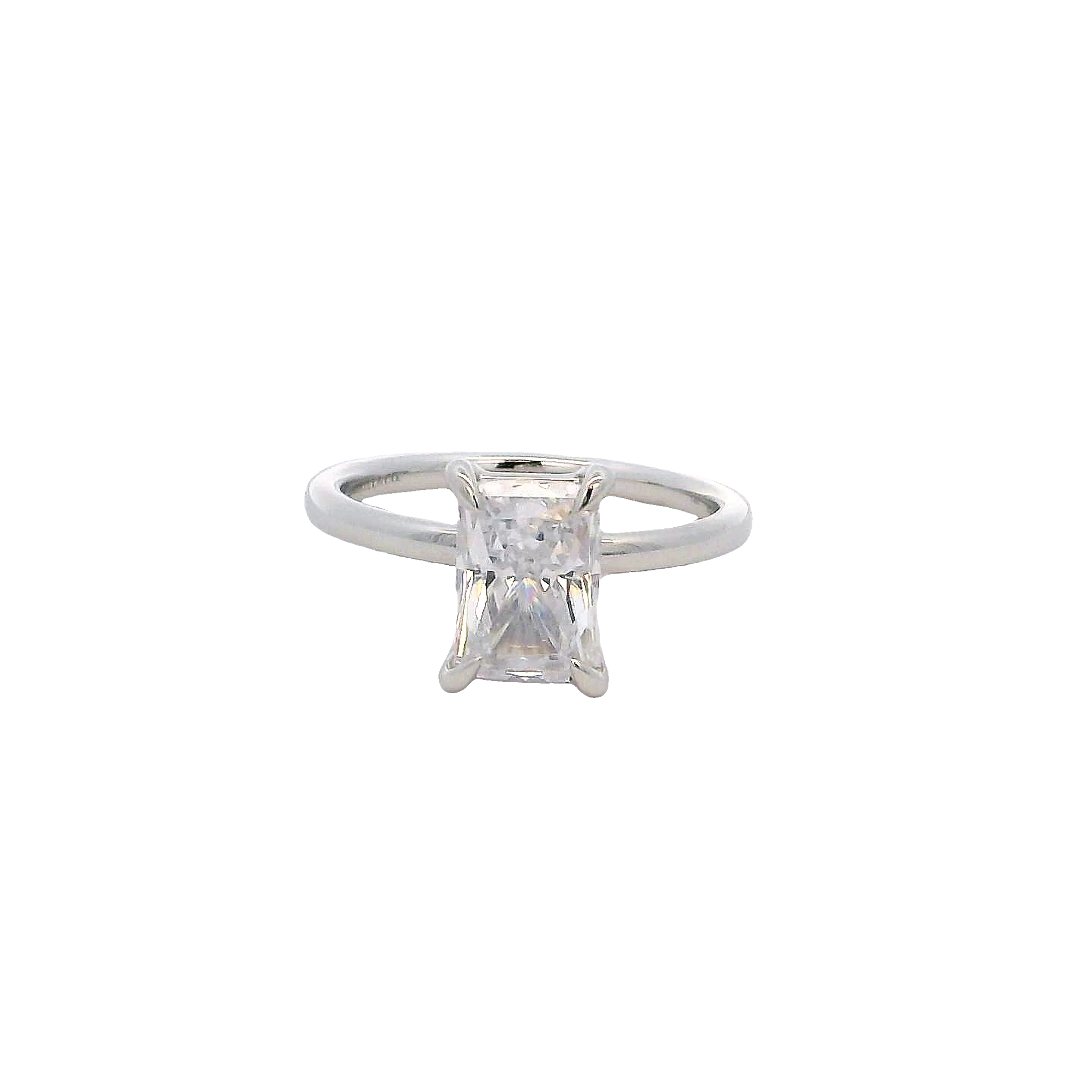 Lady's White 14 Karat Solitaire- No Accents Soltiaire Engagement Rings Size 6.5
