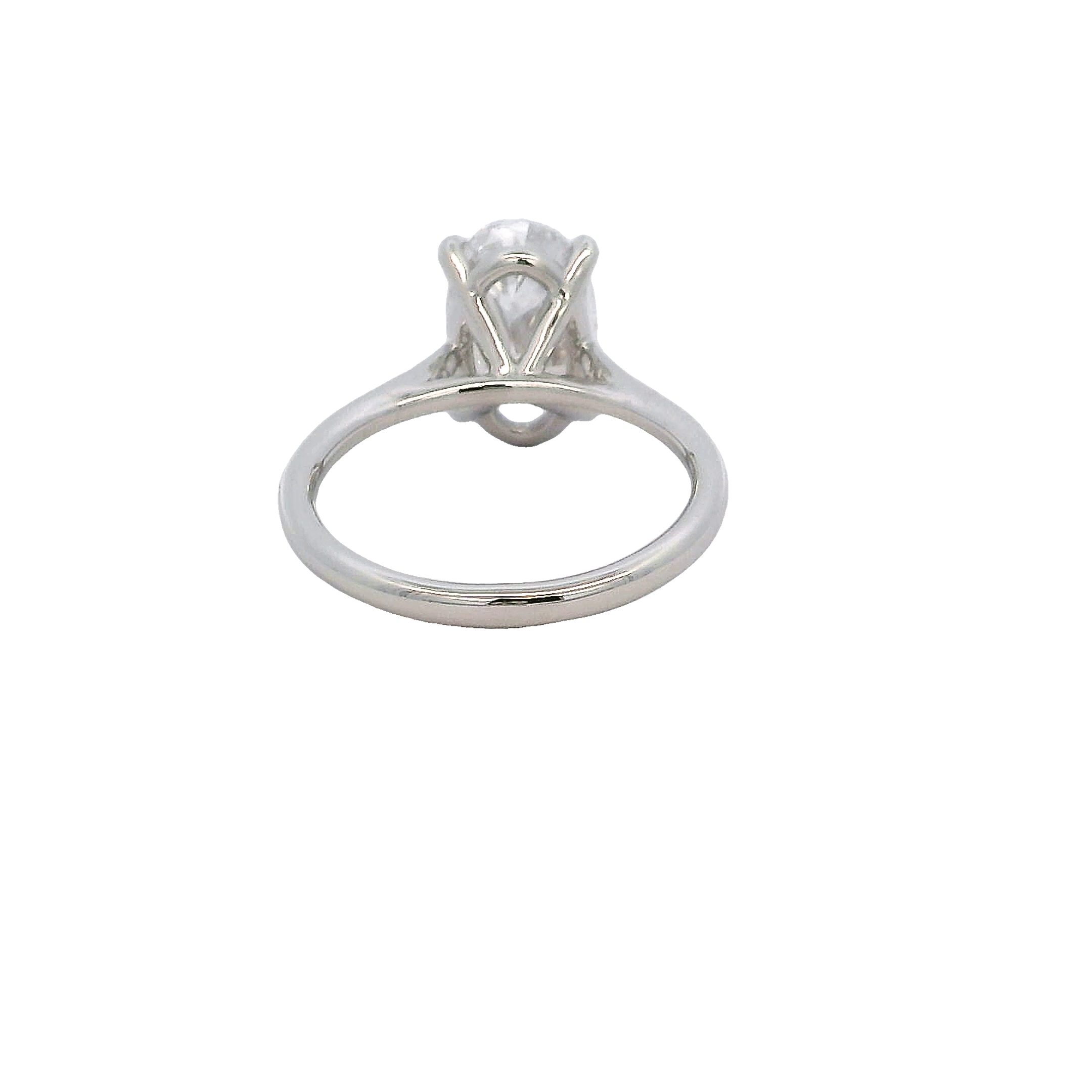 Lady's White 14 Karat Solitaire- No Accents Soltiaire Engagement Rings Size 6.5