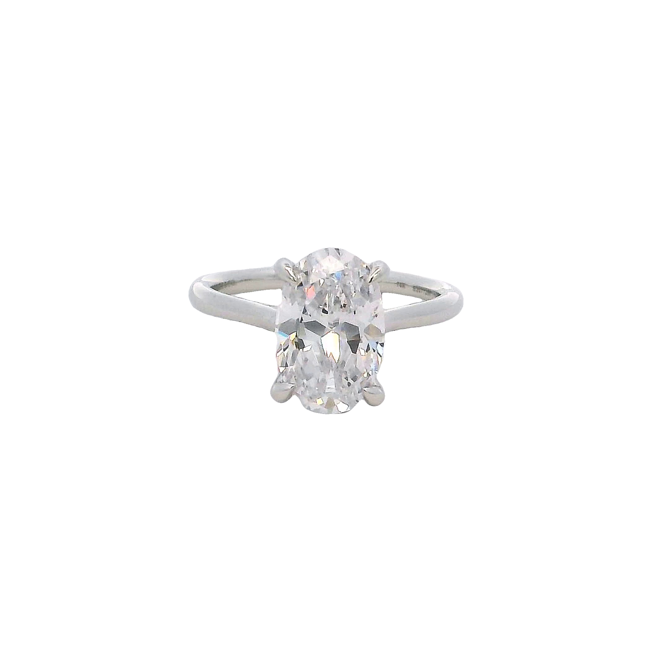 Lady's White 14 Karat Solitaire- No Accents Soltiaire Engagement Rings Size 6.5