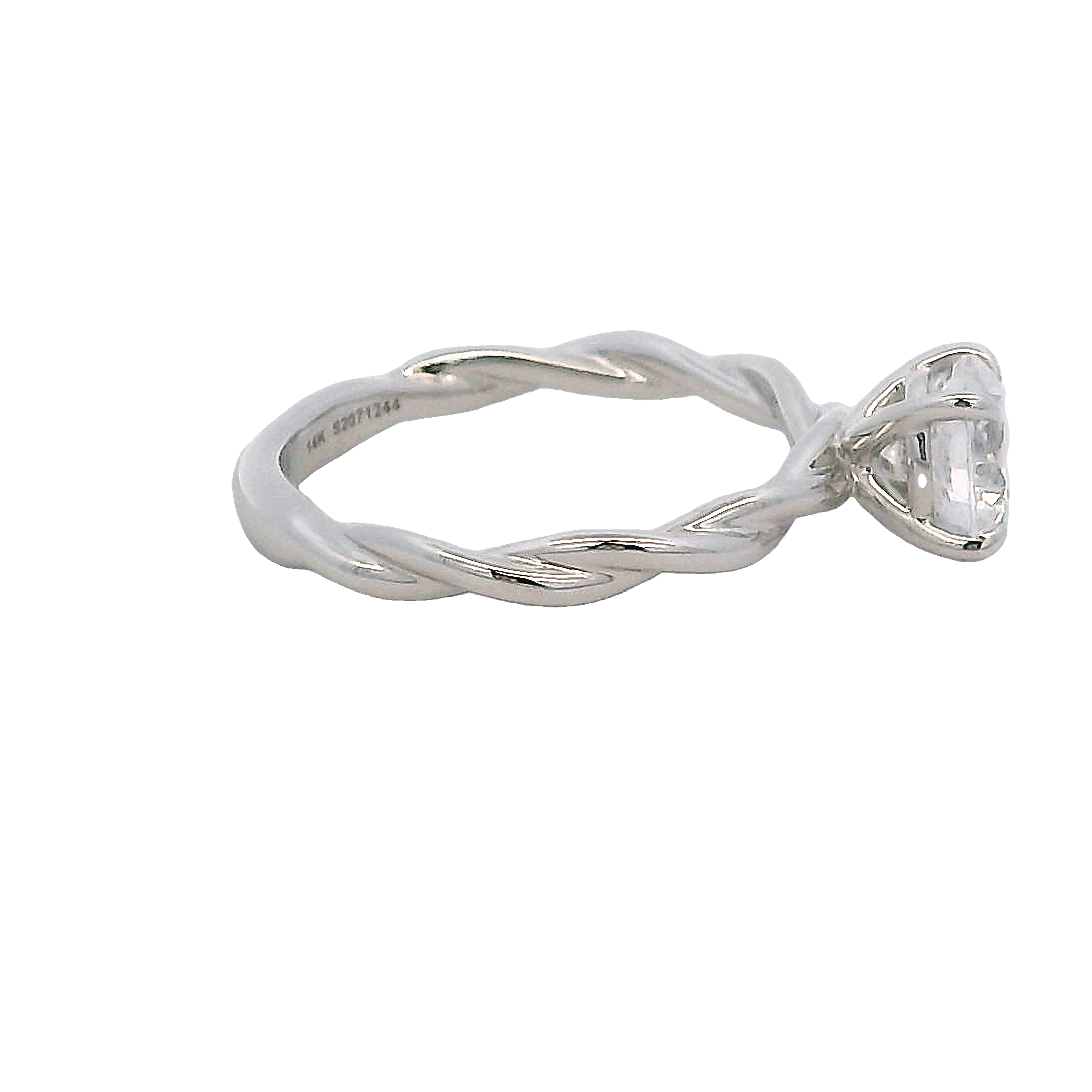 Lady's White 14 Karat Infinity/twist Soltiaire Engagement Rings Size 6.5