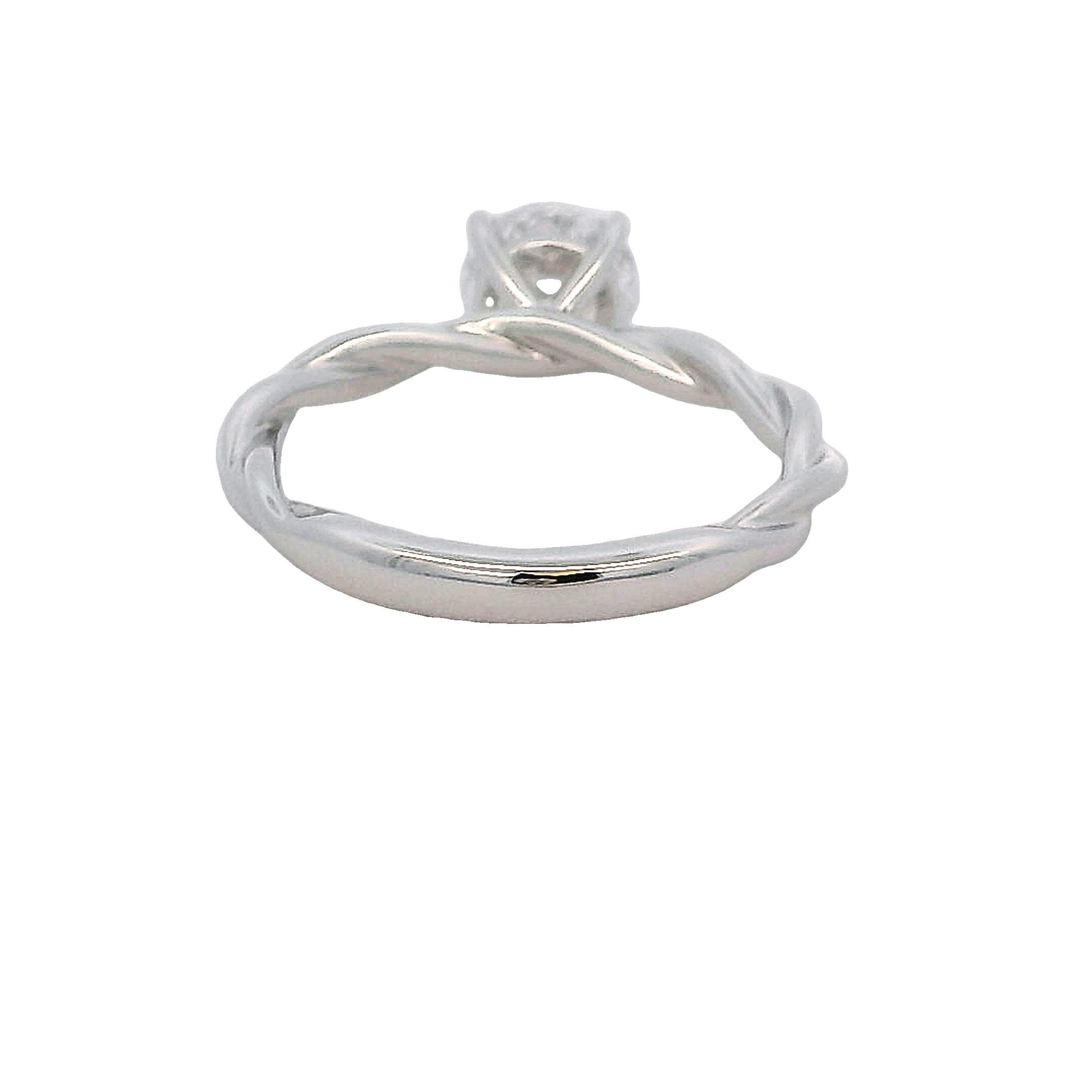 Lady's White 14 Karat Infinity/twist Soltiaire Engagement Rings Size 6.5