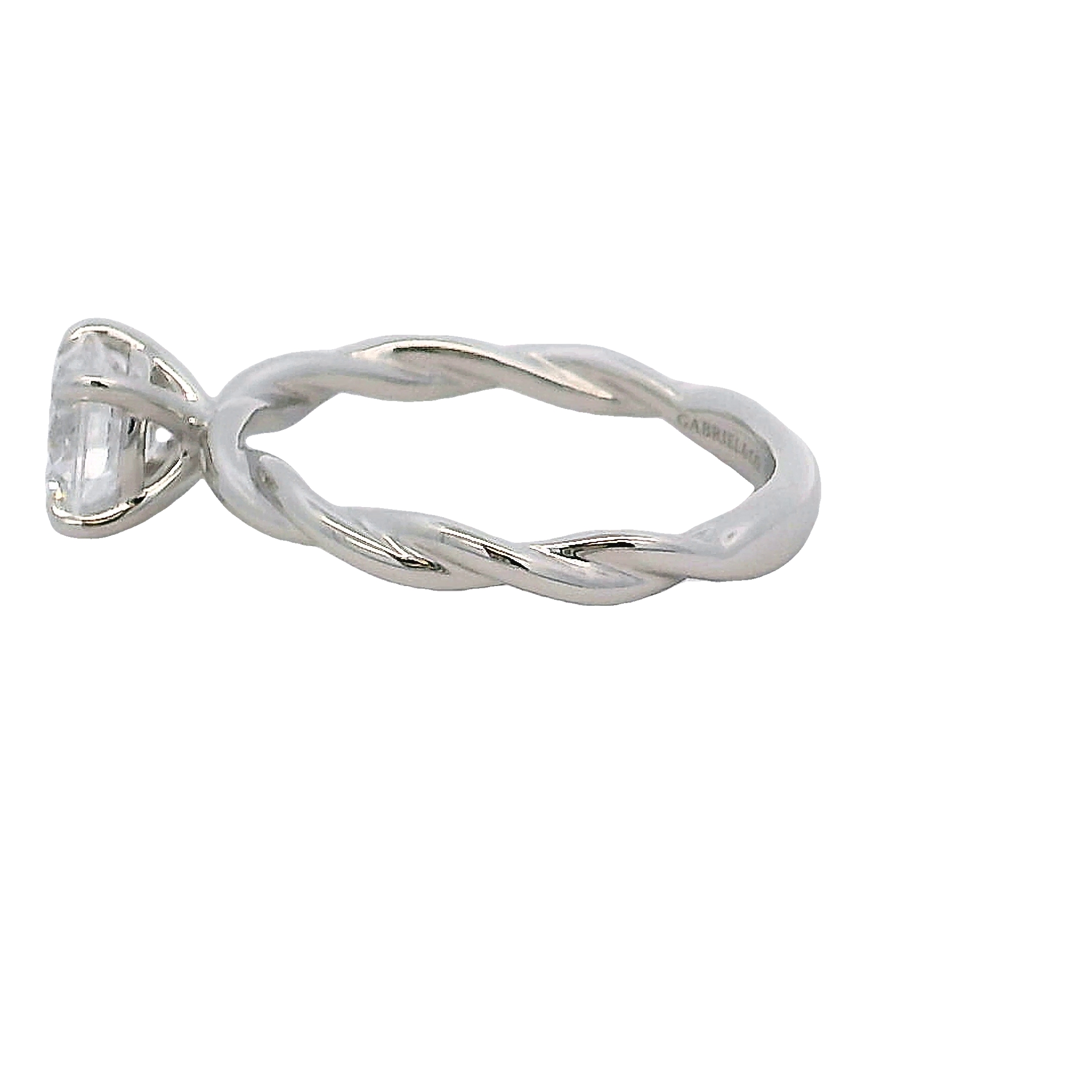 Lady's White 14 Karat Infinity/twist Soltiaire Engagement Rings Size 6.5