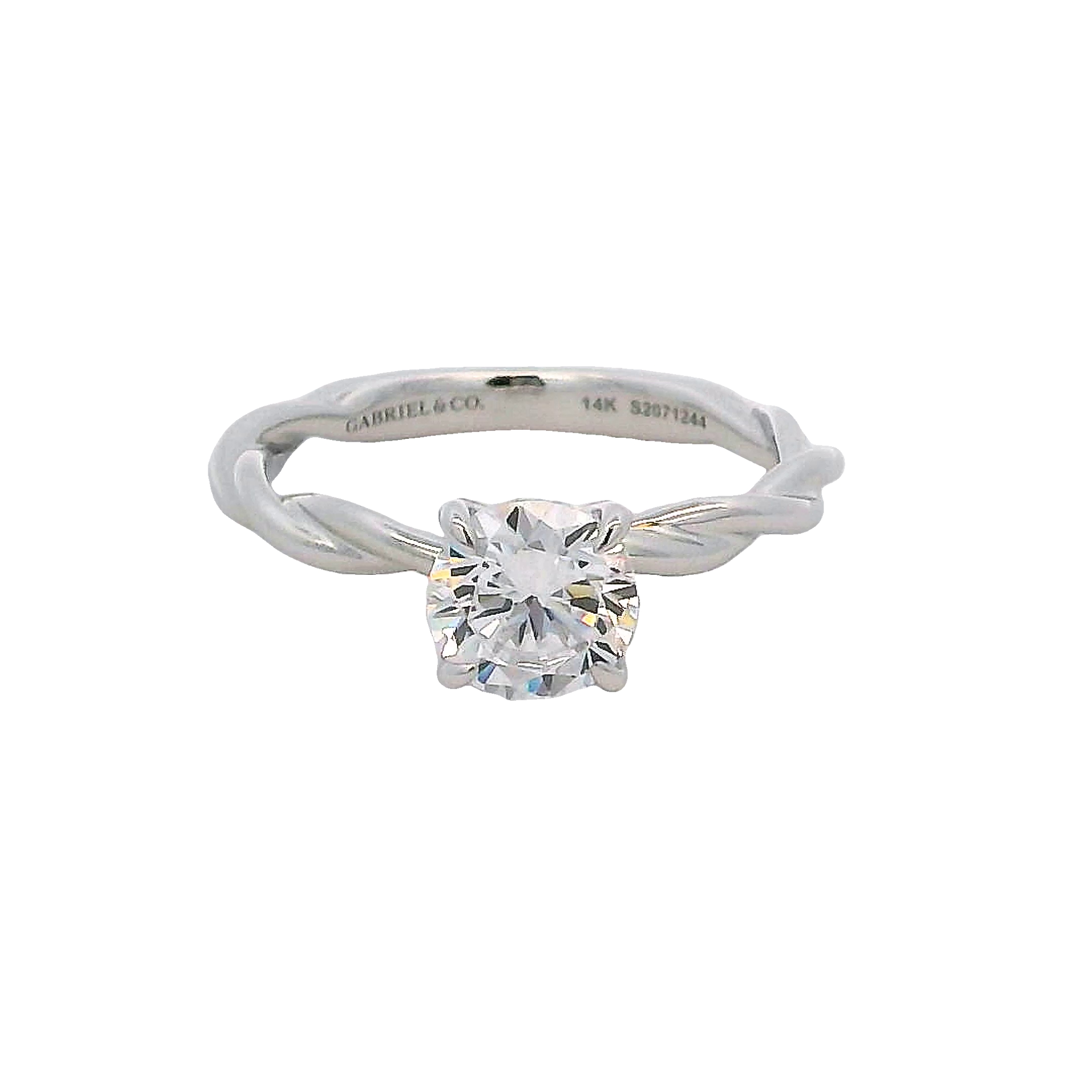 Lady's White 14 Karat Infinity/twist Soltiaire Engagement Rings Size 6.5