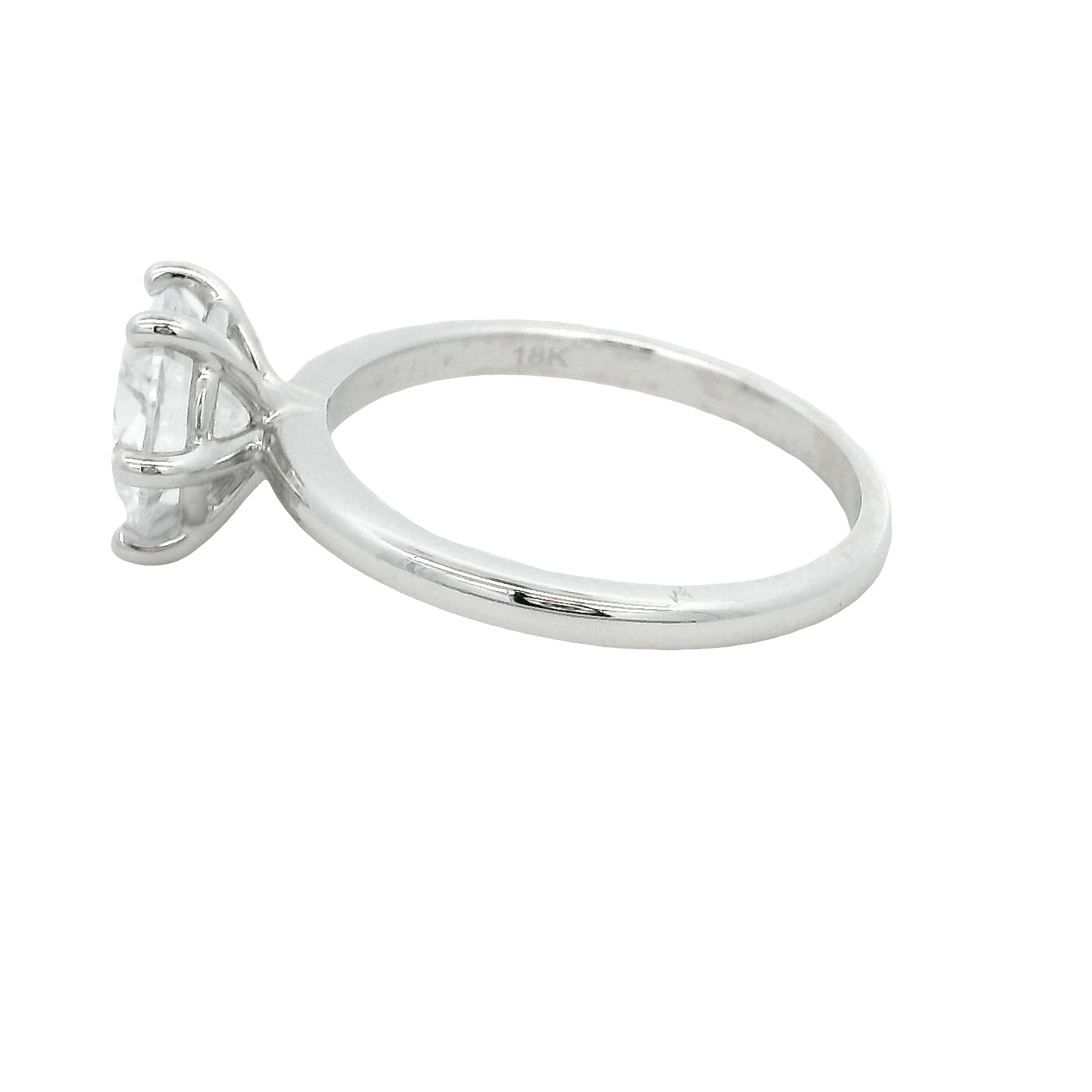 18k White Gold Solitaire Engagement Ring