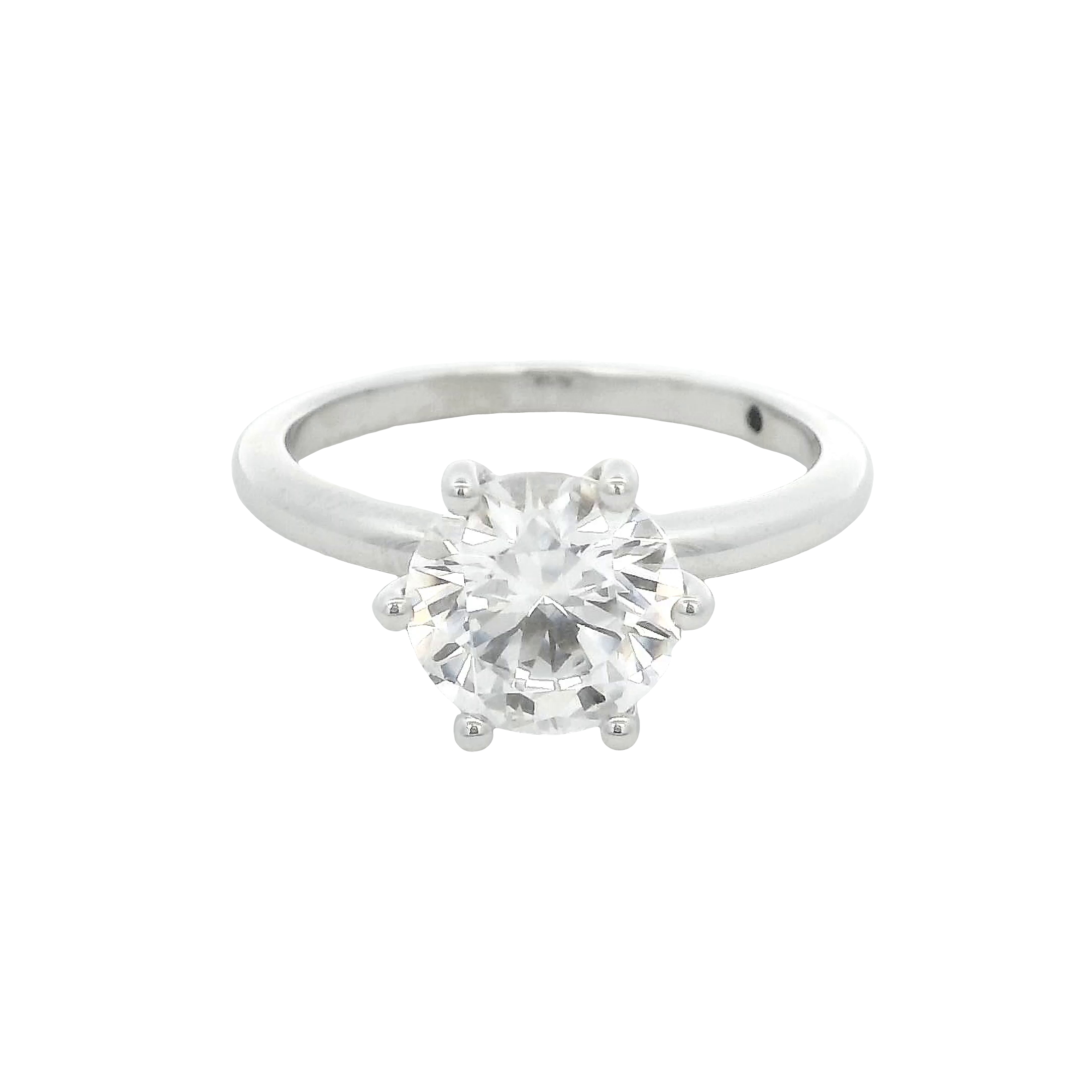 18k White Gold Solitaire Engagement Ring