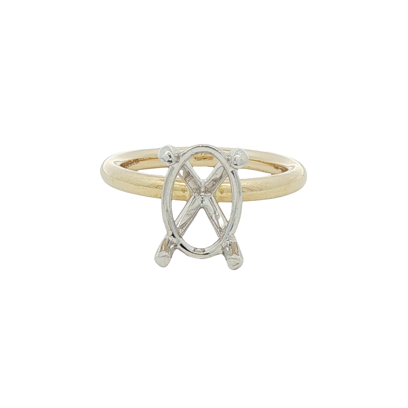 14k Two-tone Solitaire Engagement Ring
