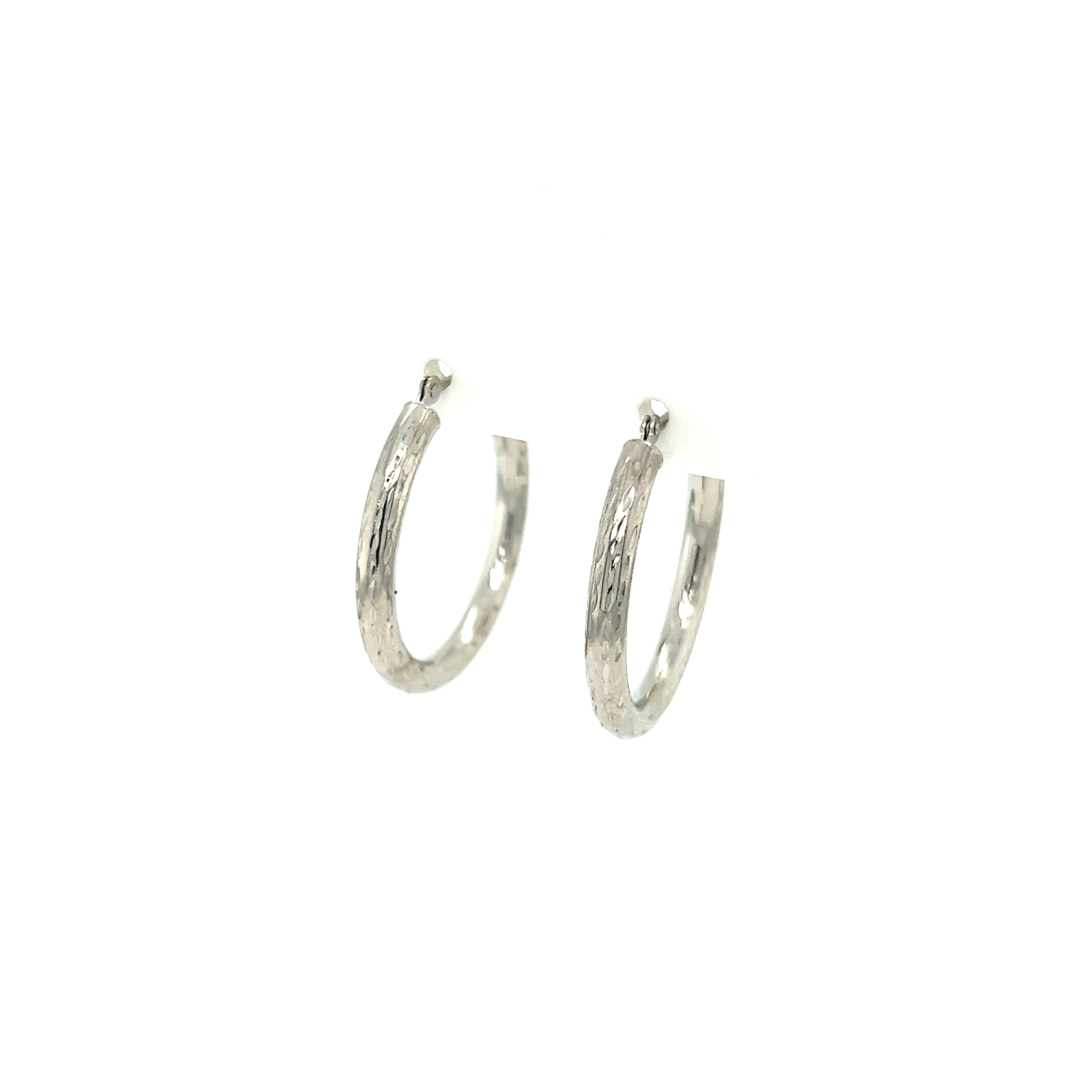 14k White Gold Hoop Earrings