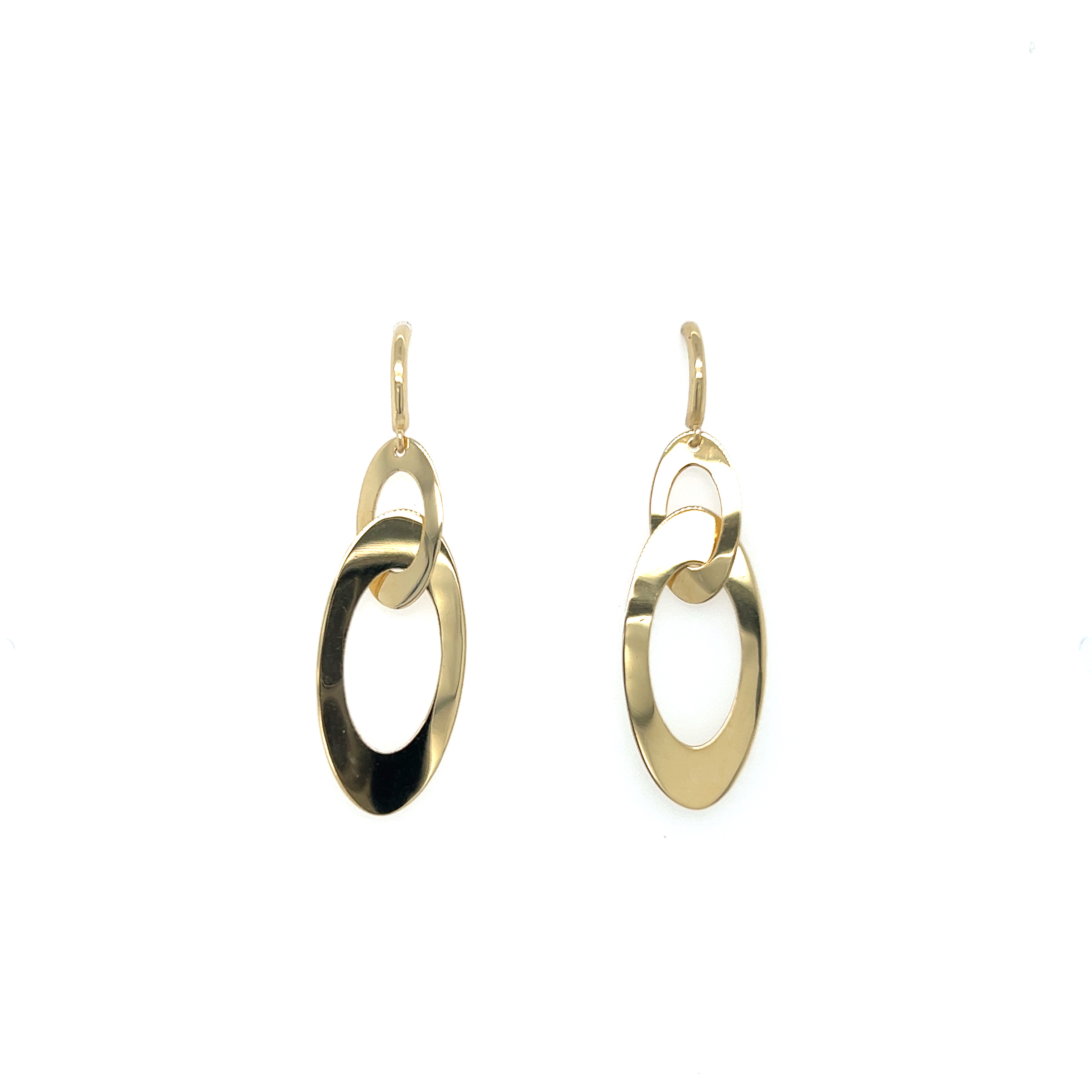 14 K yellow gold post dangle earrings
