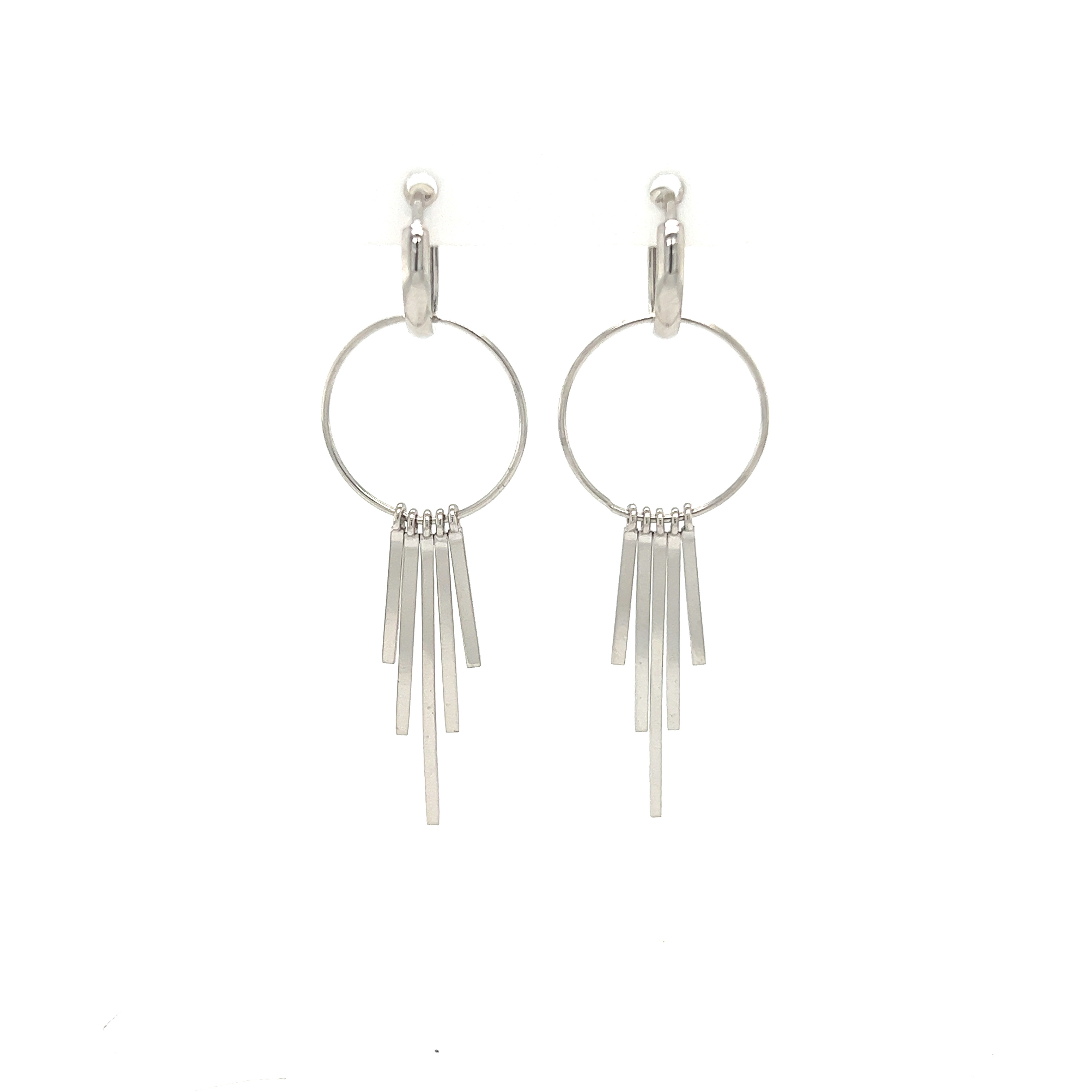 14k White Gold Dangle Earrings