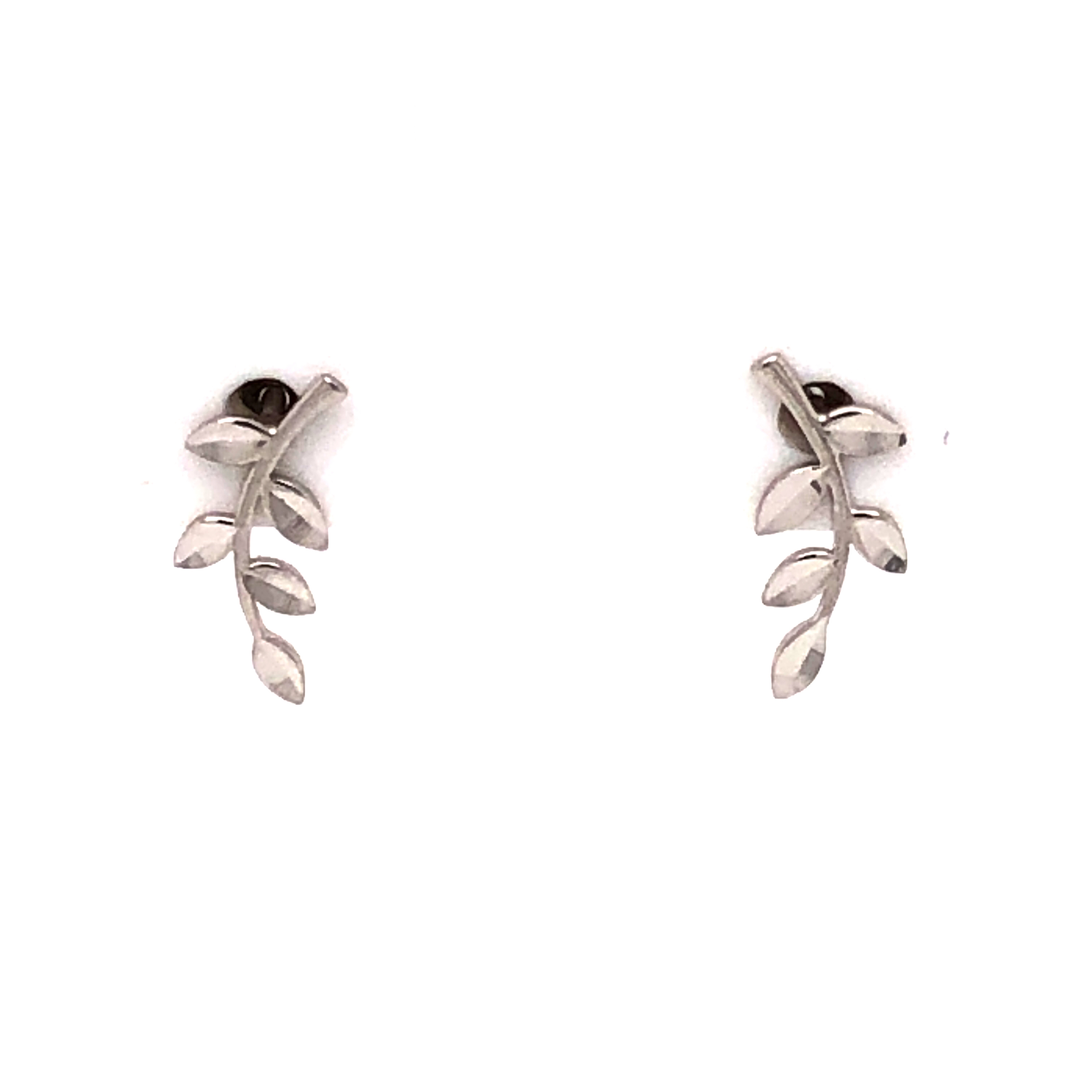 14 karat white gold branch studs.