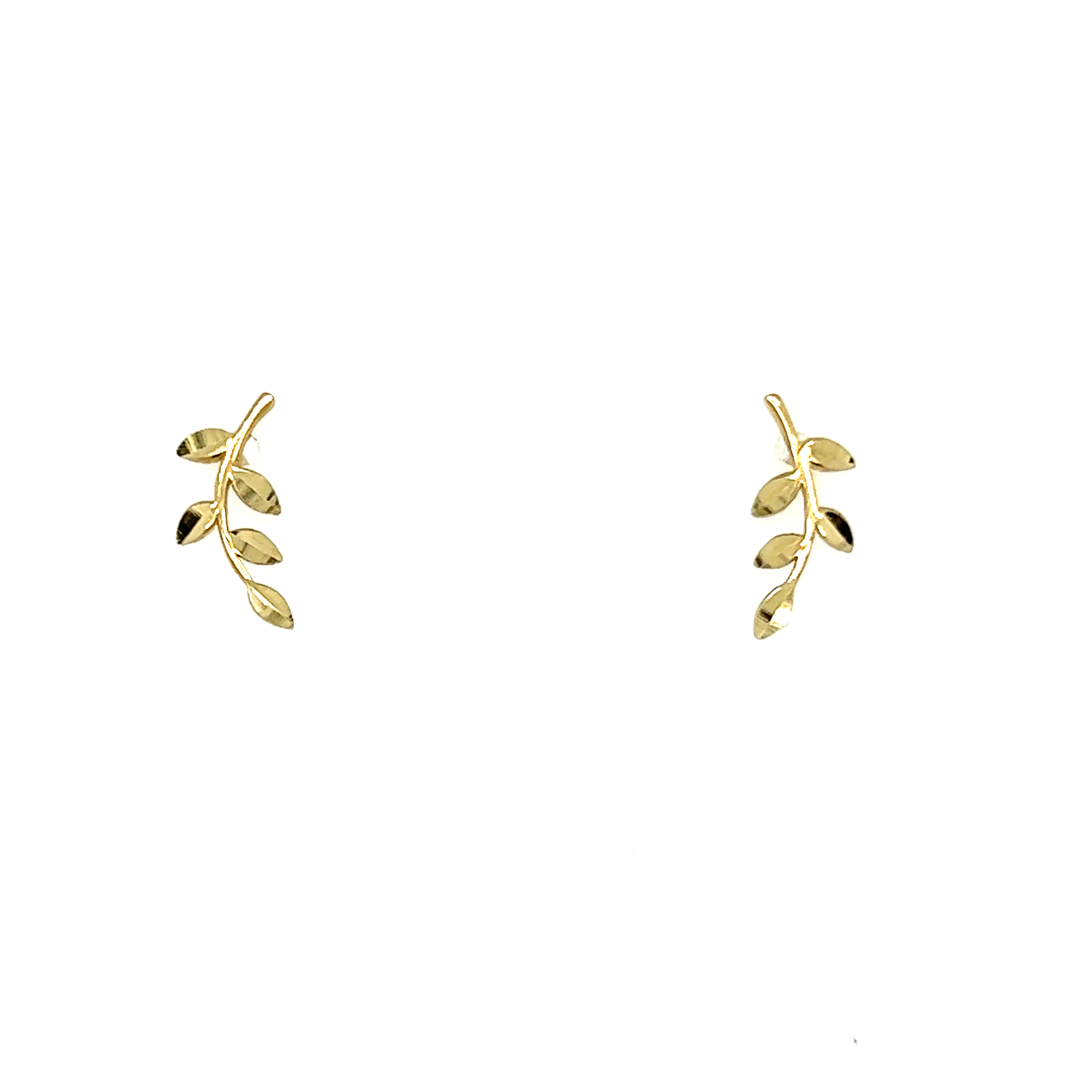 14 K yellow gold branch studs