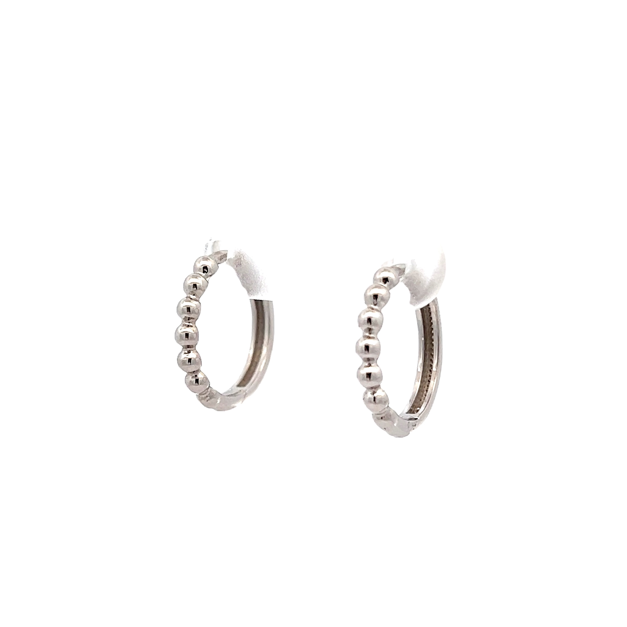 White 14 Karat Hoop Earrings