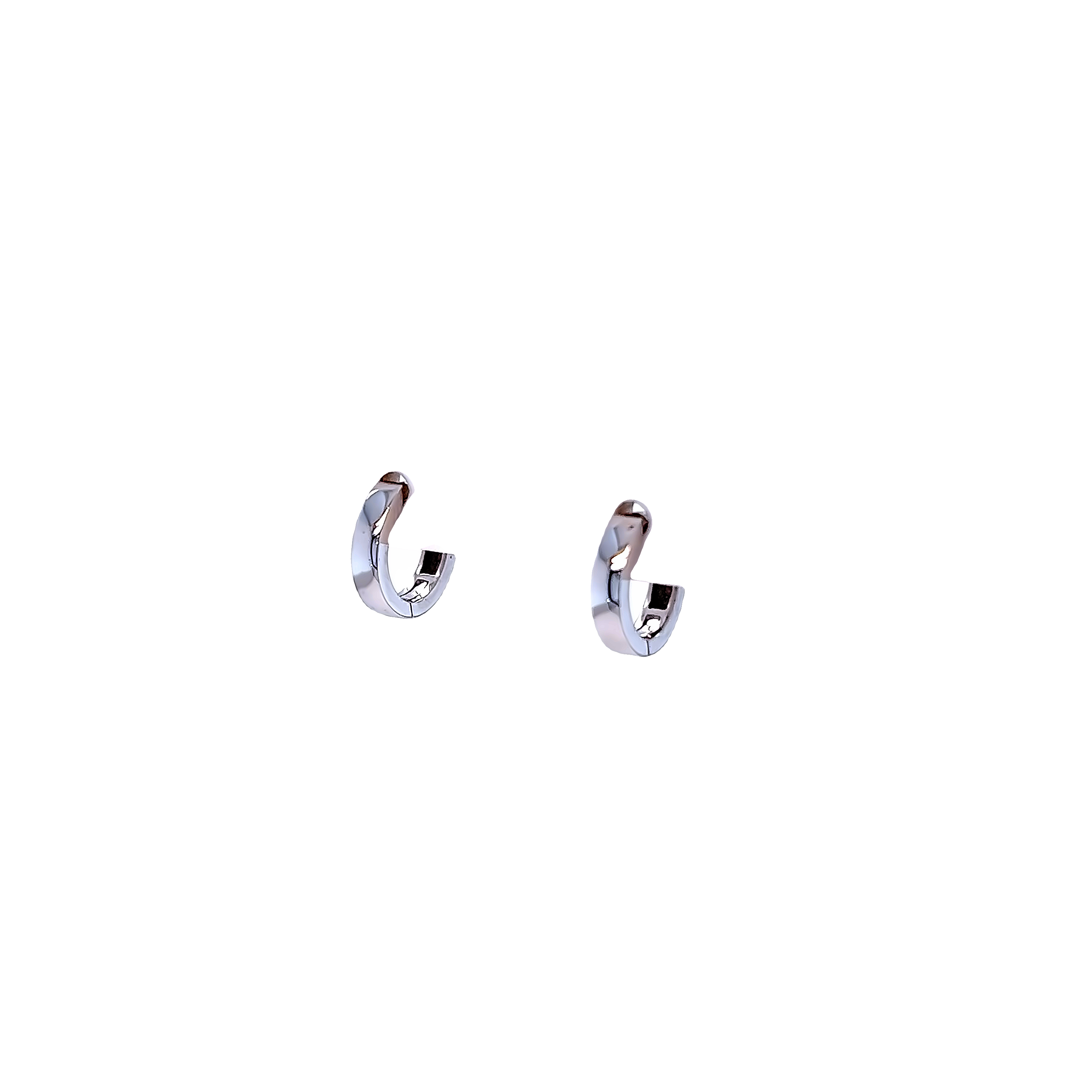 14 karat white gold huggie earrings