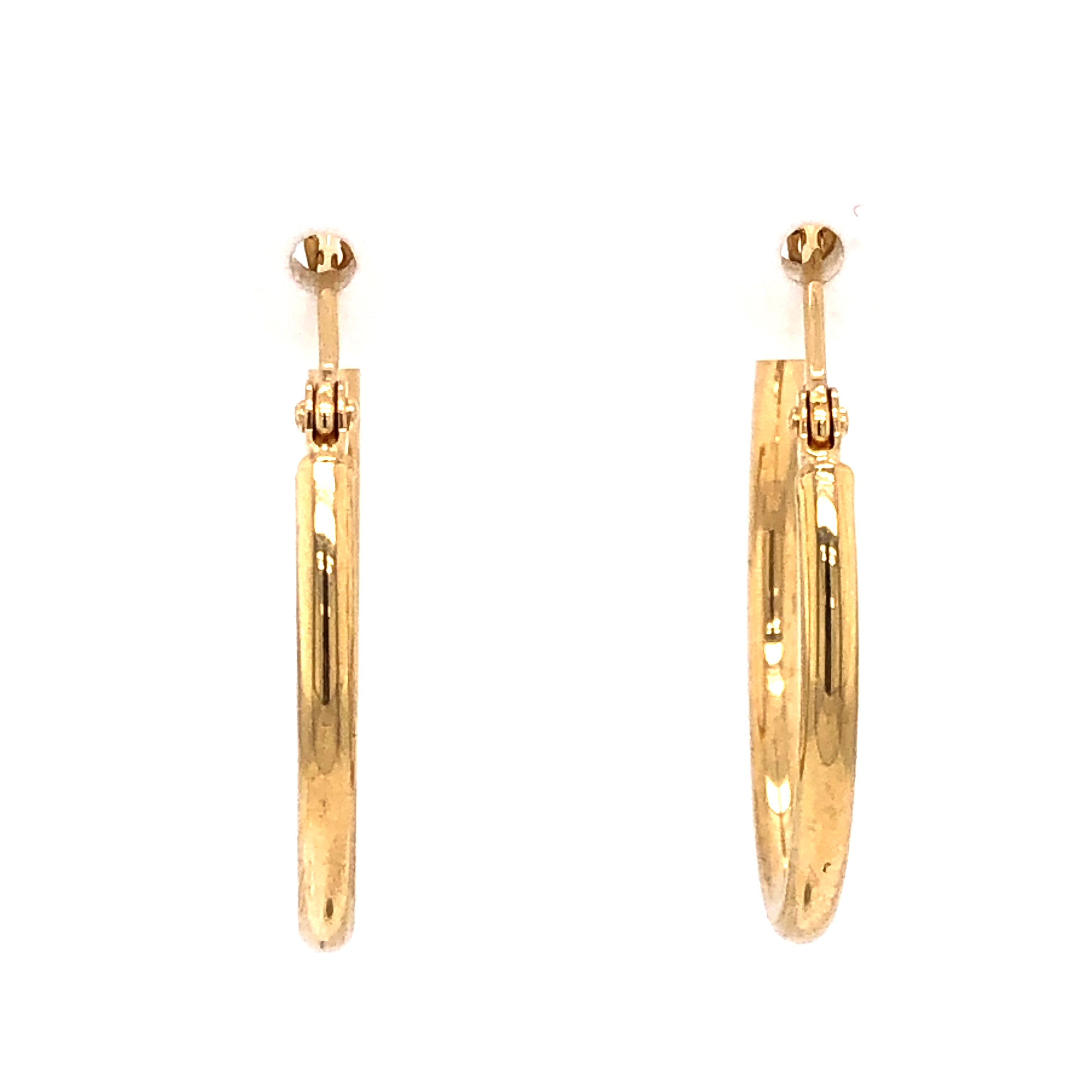Yellow 14 Karat Medium Hoop Earrings