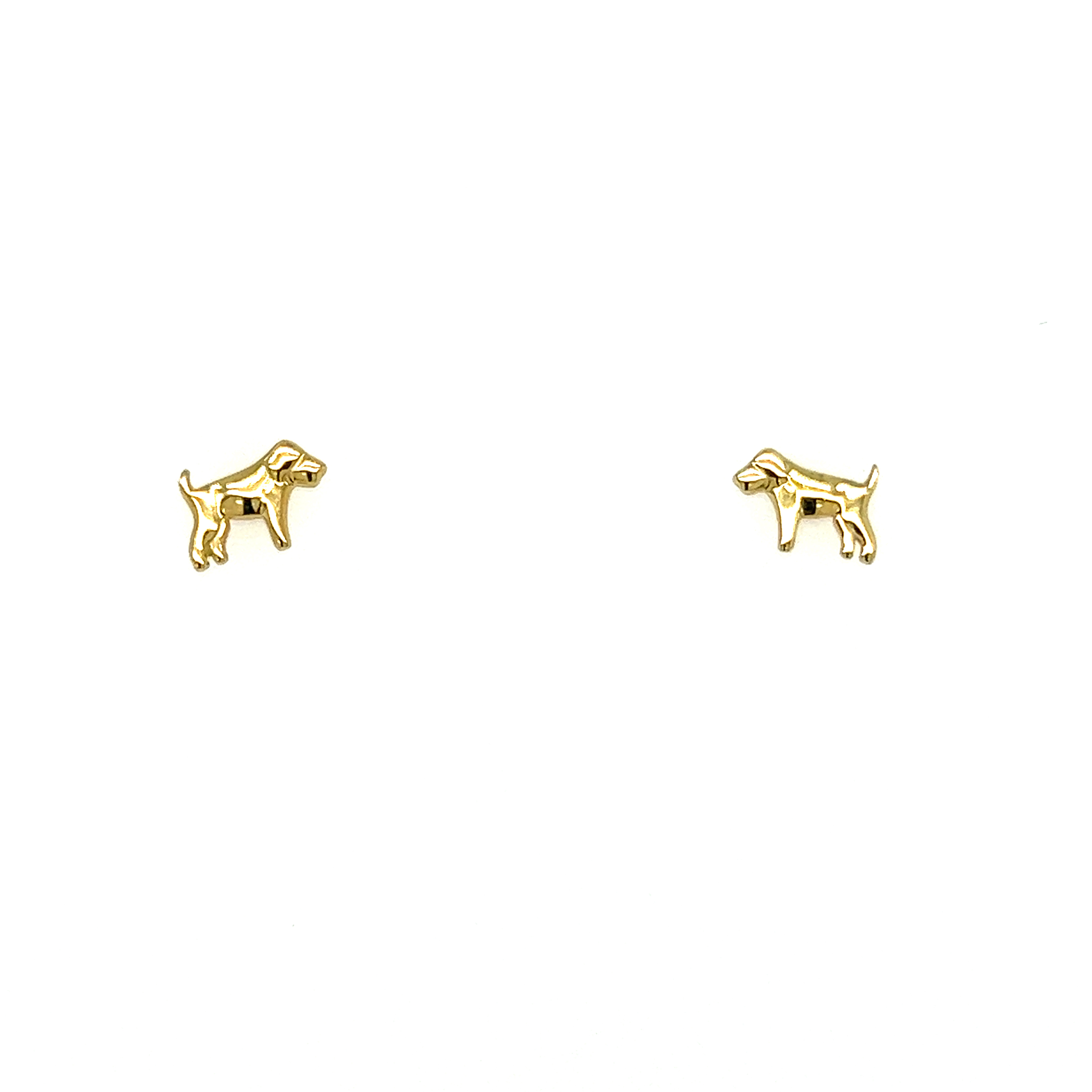 14 karat yellow gold dog studs