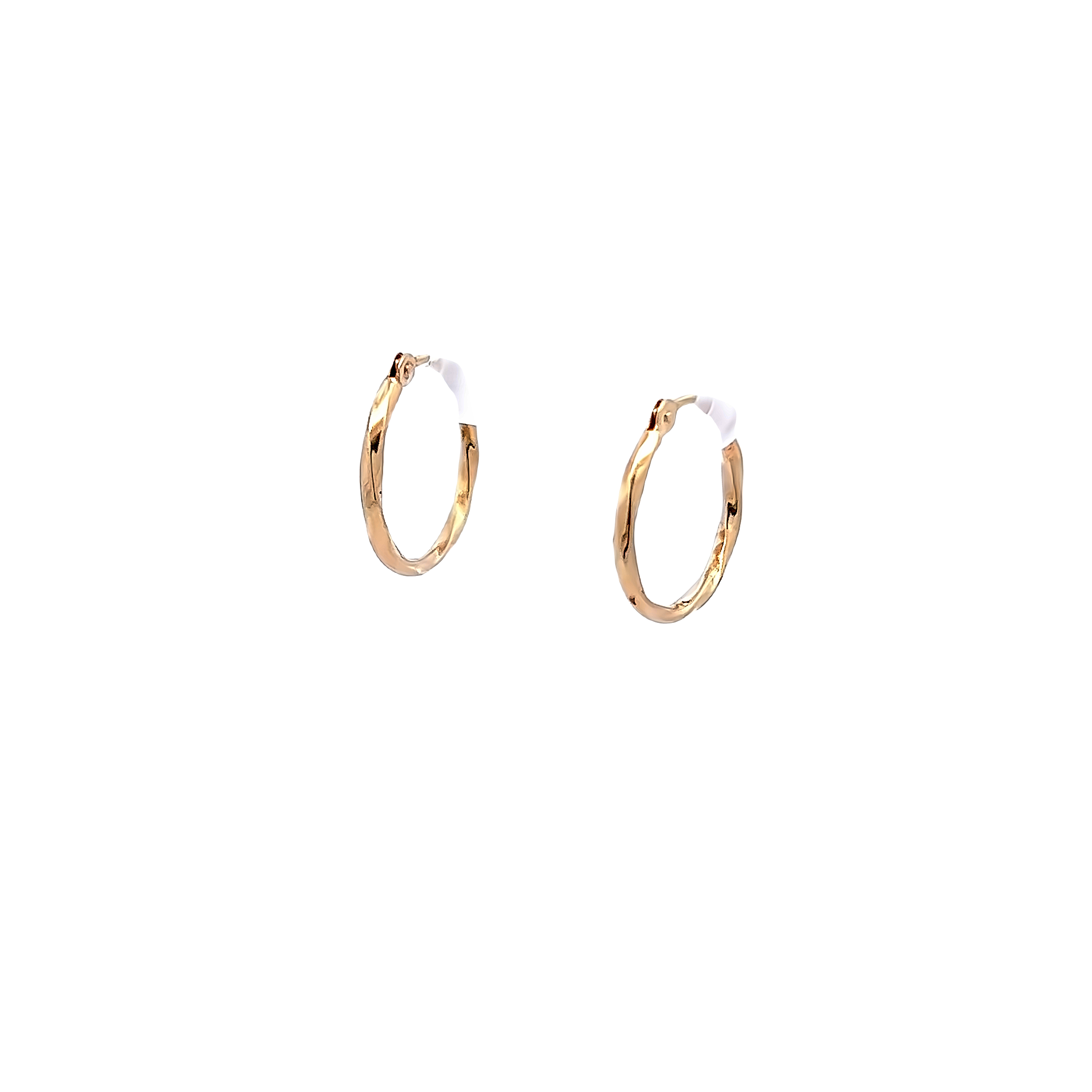 14 Karat yelow gold twist hoop earrings