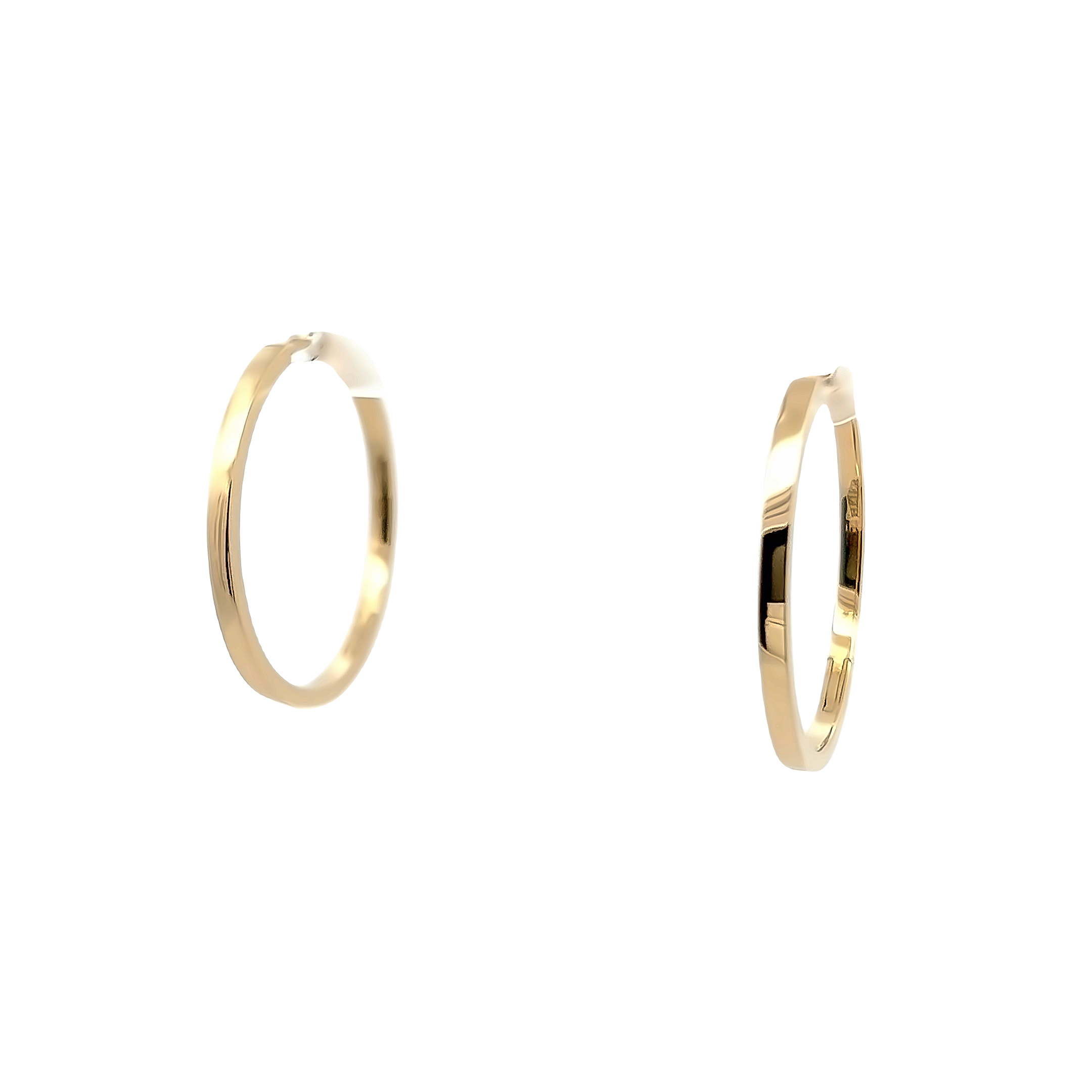 14 karat yellow gold hinged hoop 26x2mm