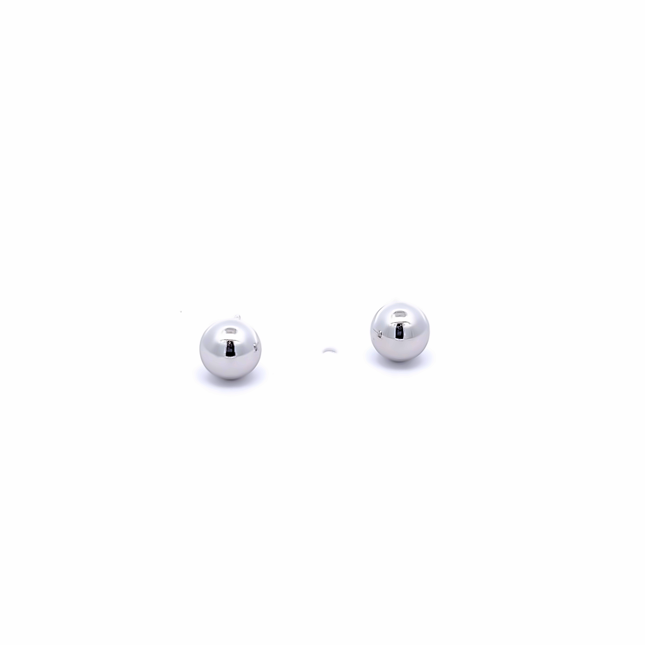 14 karat white gold 6mm ball stud earrings