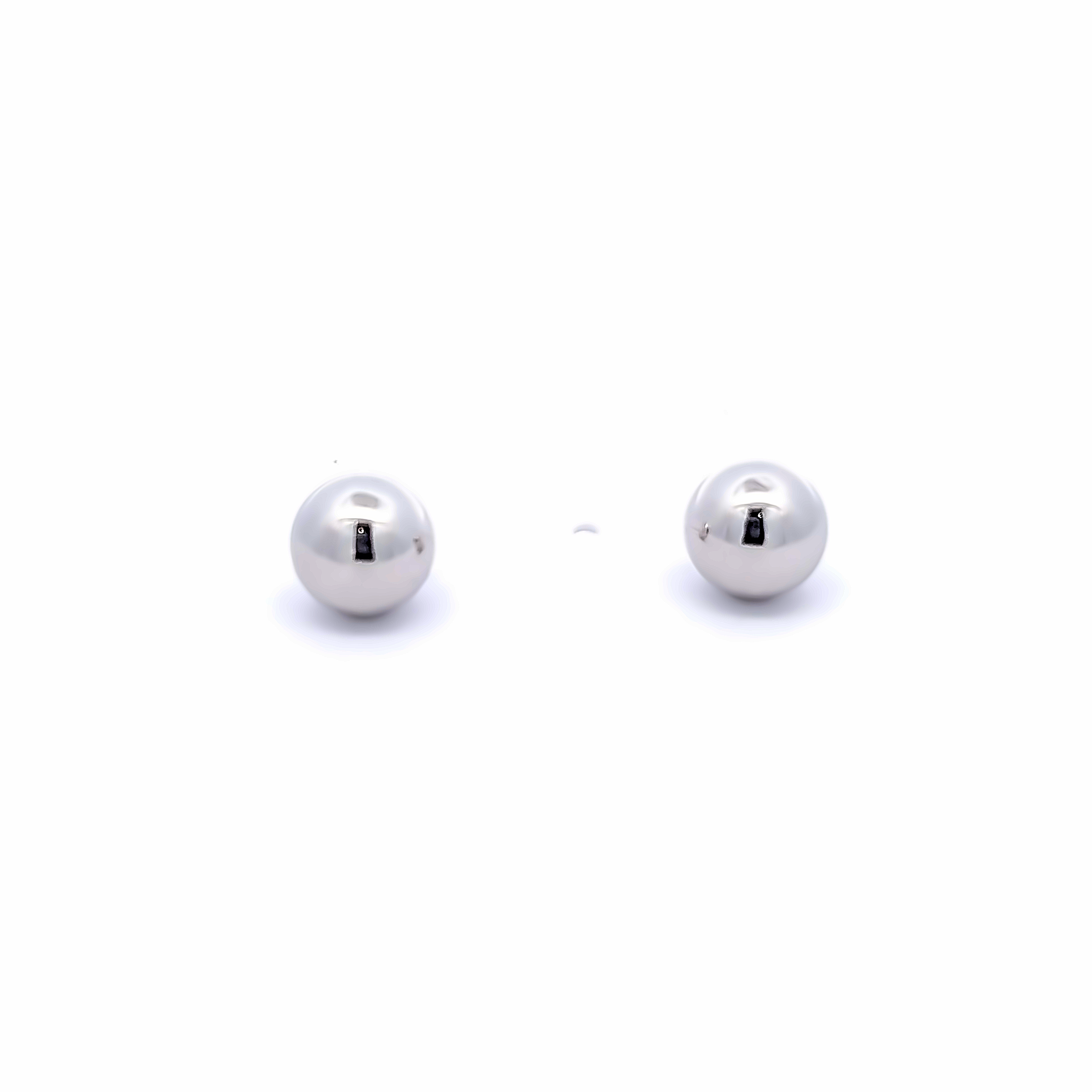 14 karat white gold 8mm ball stud earrings