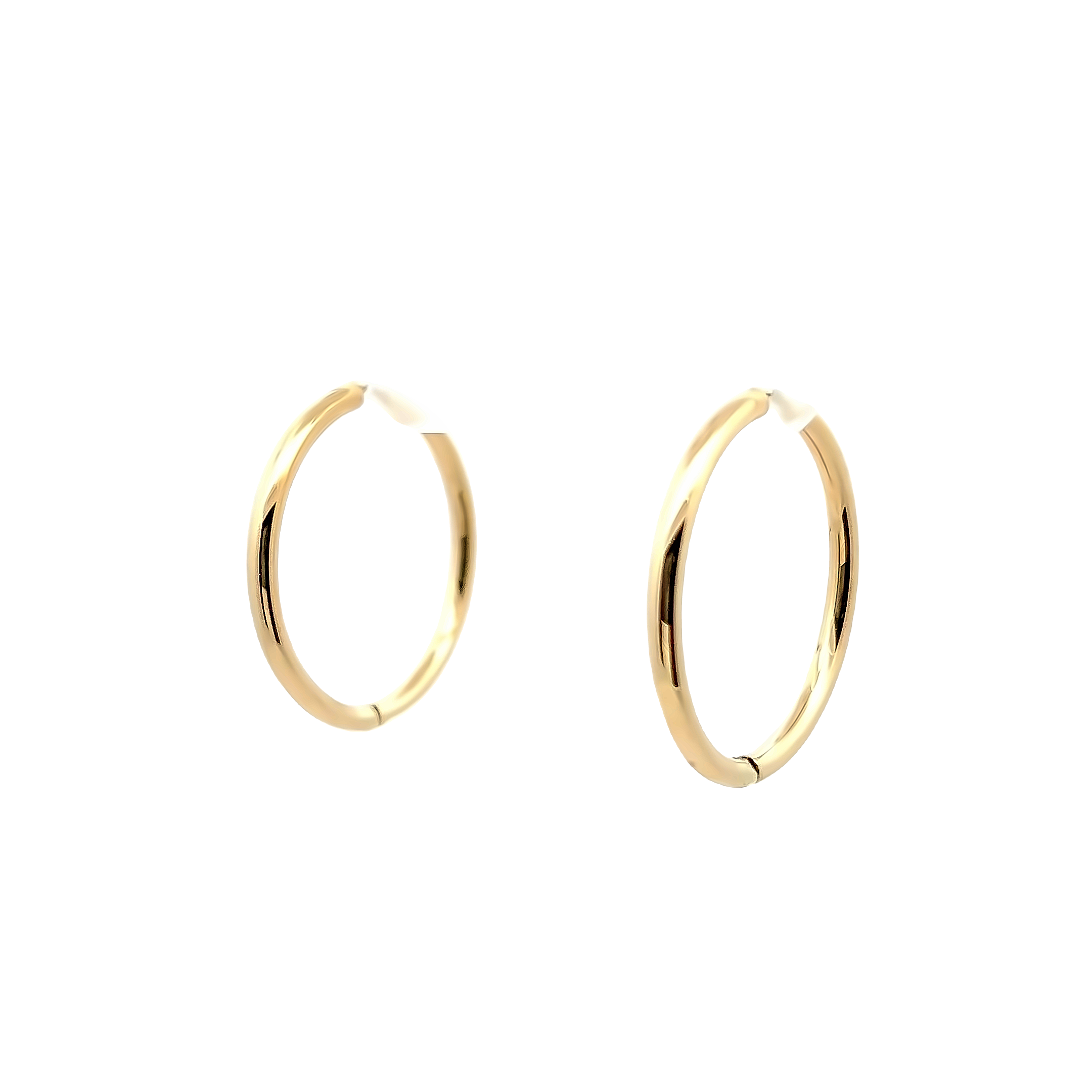 14 karat yellow gold 30 mm rounded hoop earrings