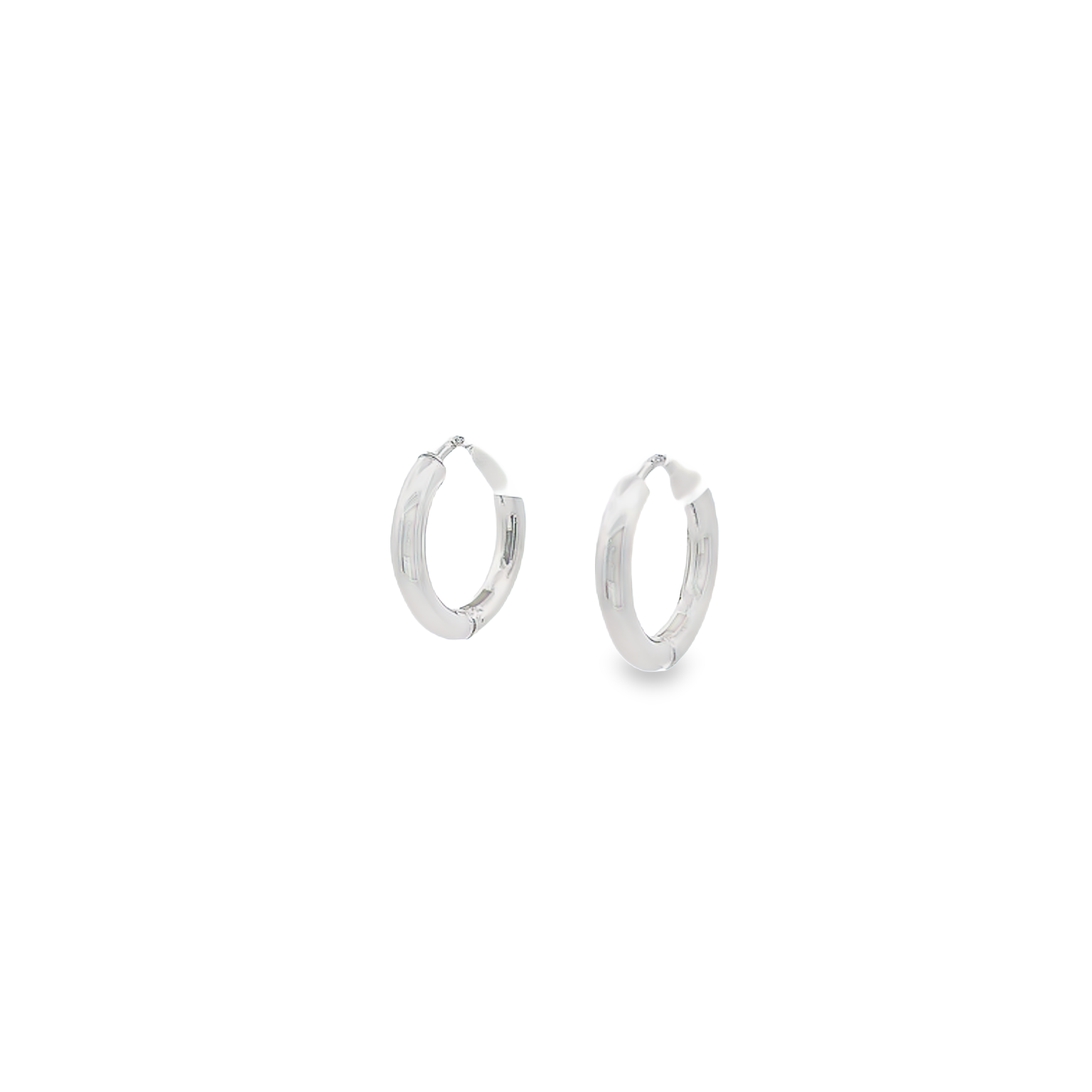 14 karat white gold 16mm hoop earrings