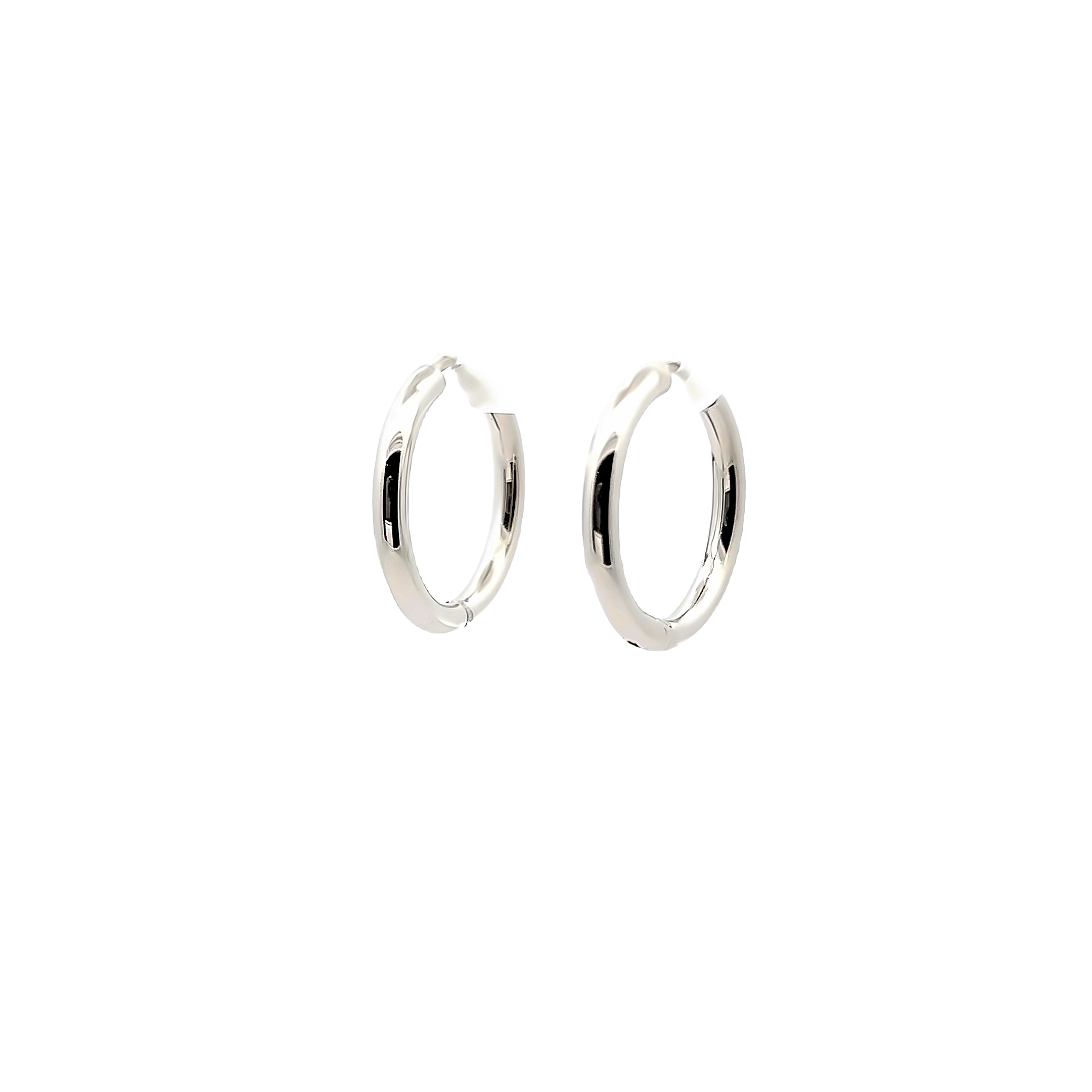 14 Karat White Gold 20mm Hoop Earrings