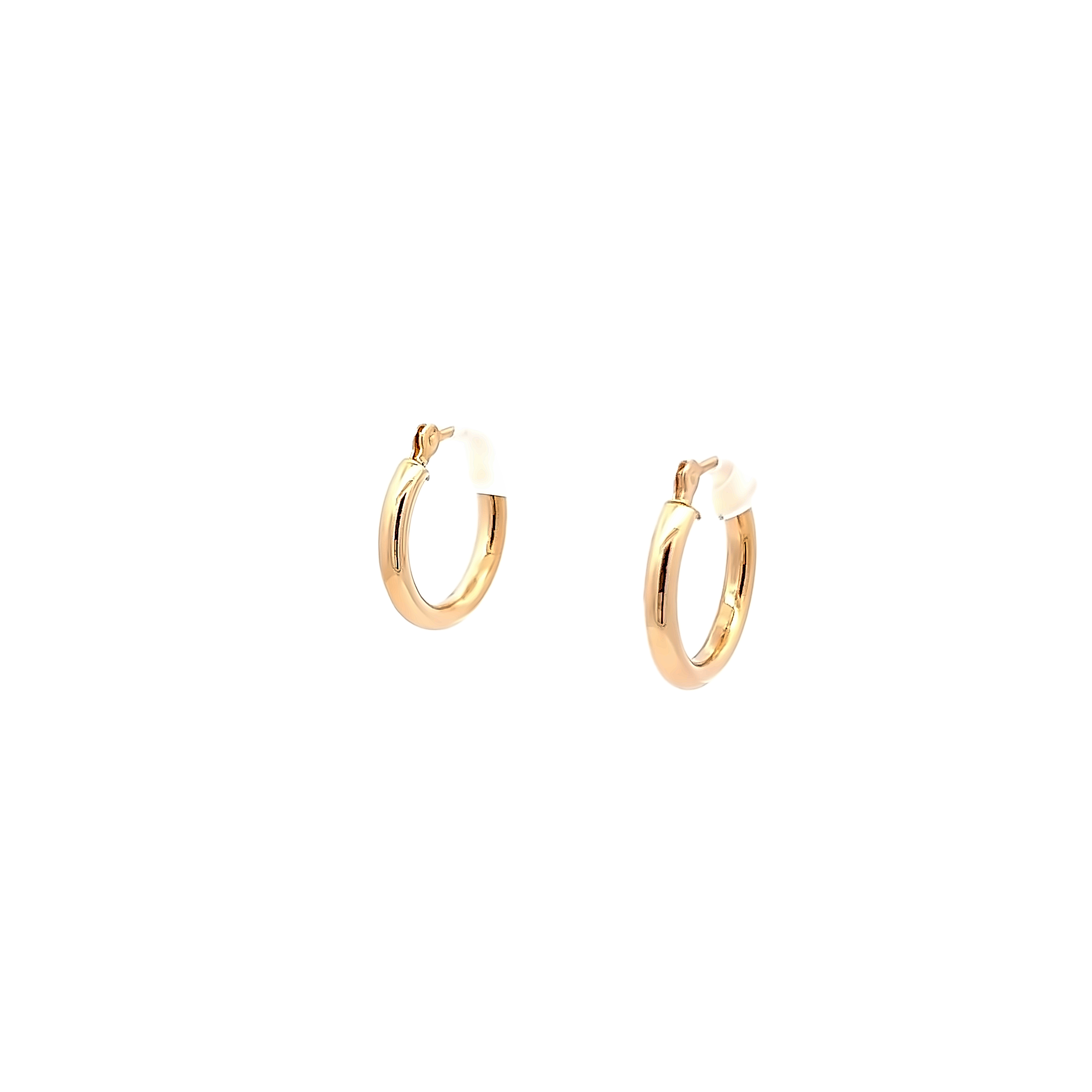 14 Karat yellow gold small hoop earrings
