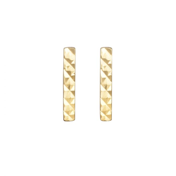 14 Karat Yellow Gold Vertical Bar Earrings