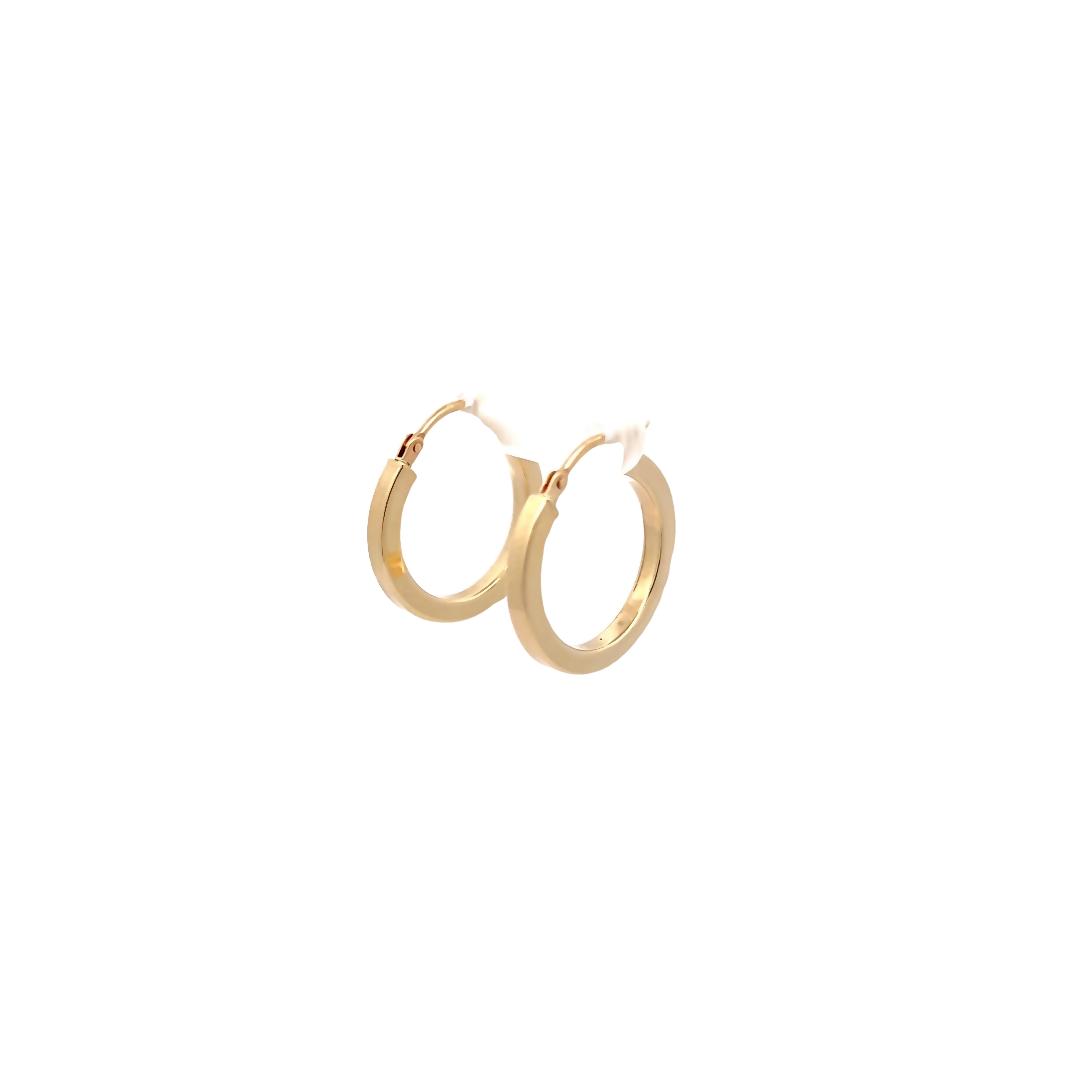14 Karat yellow gold squared hoop earrings