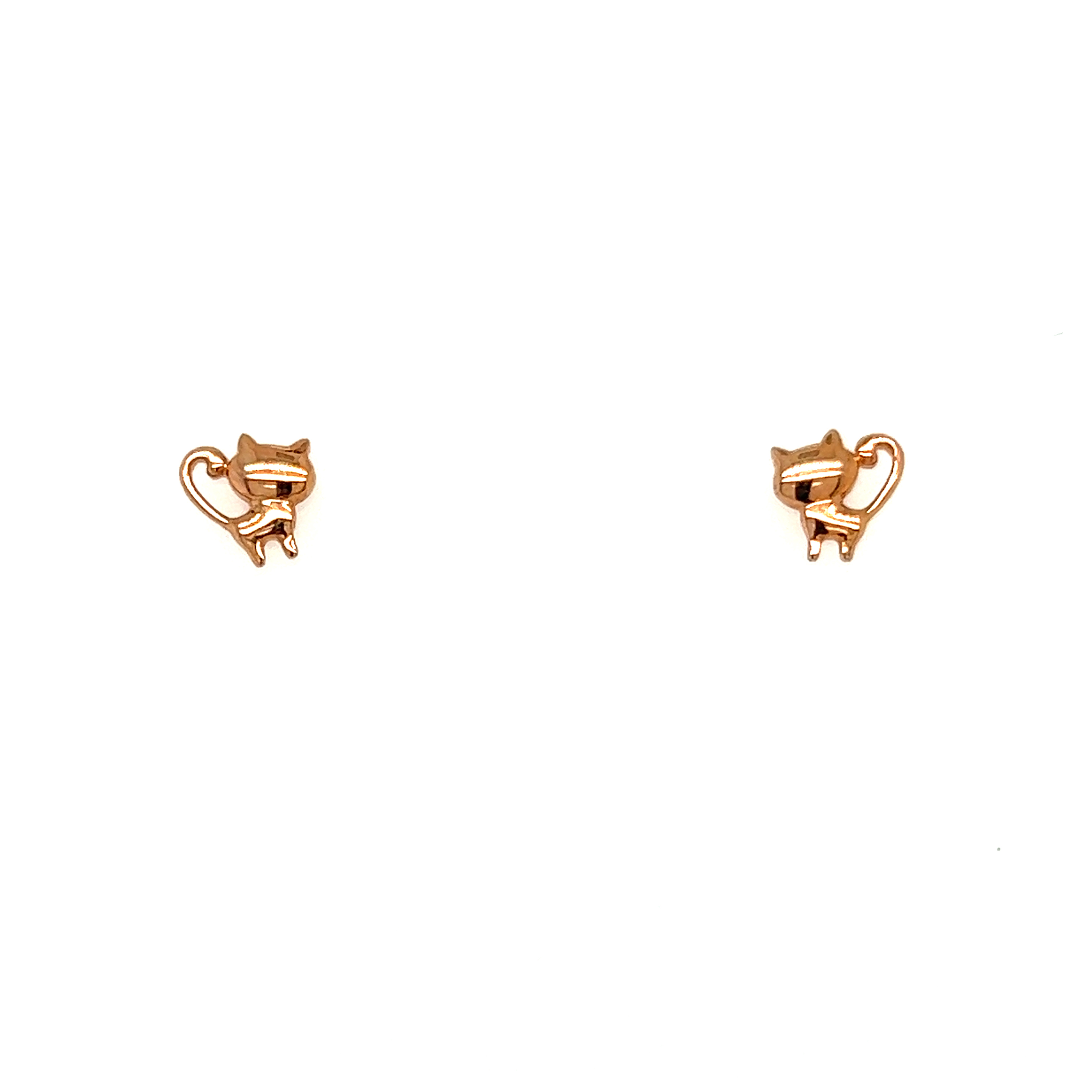 14 Karat Rose Gold Cat Studs
