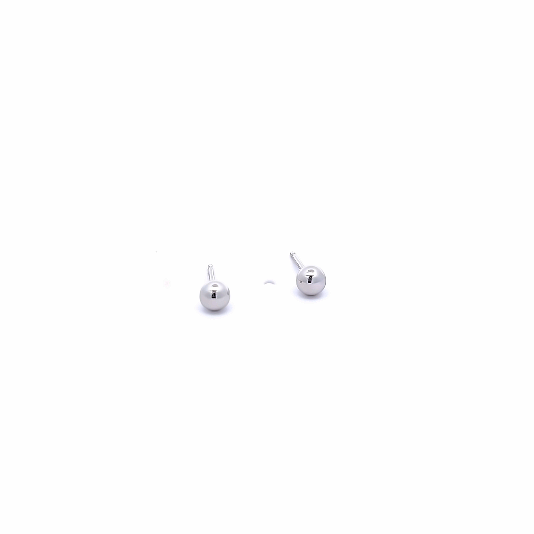 4mm 14k White Gold Ball Stud Earrings