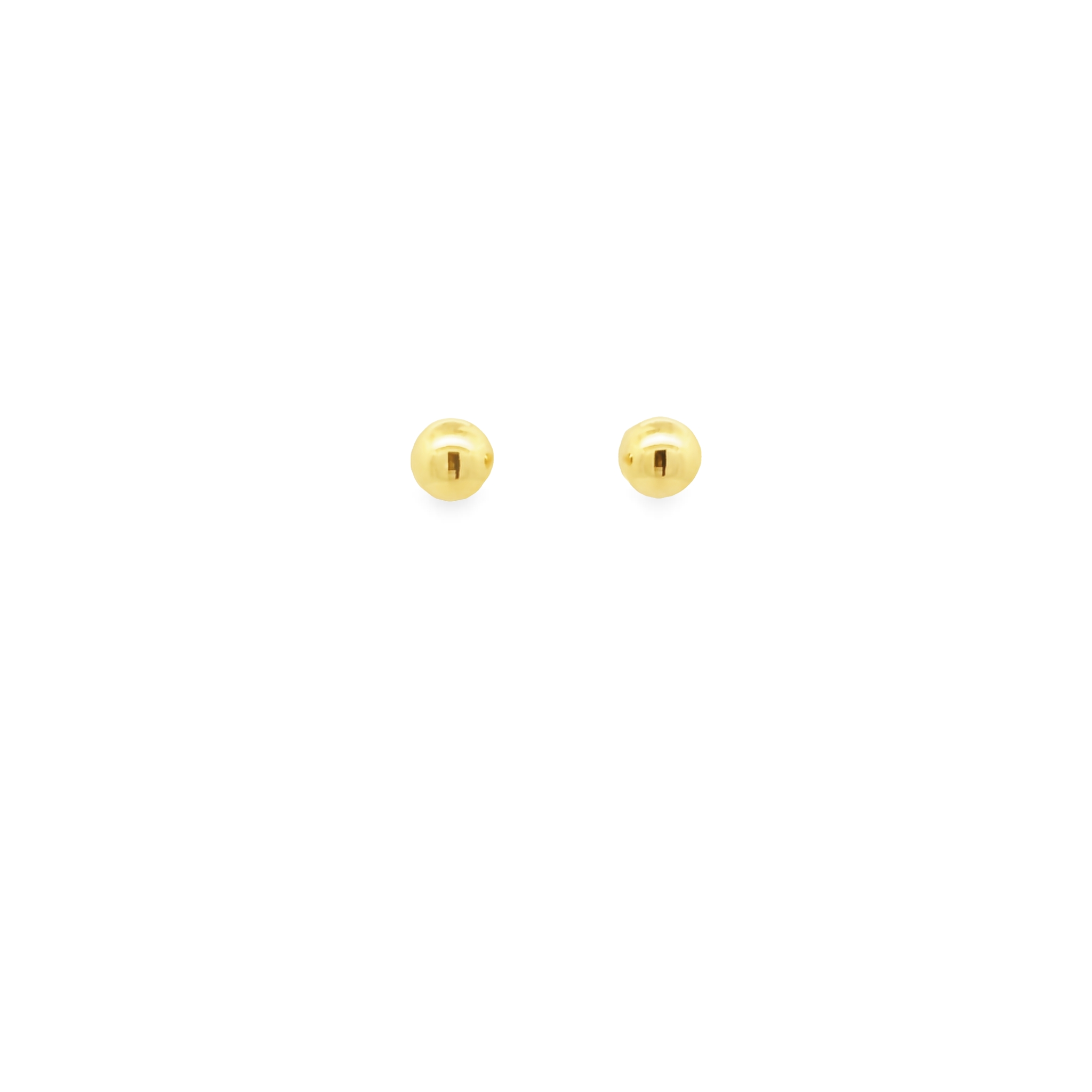 14 Karat Yellow Gold 7mm Ball Stud Earrings.