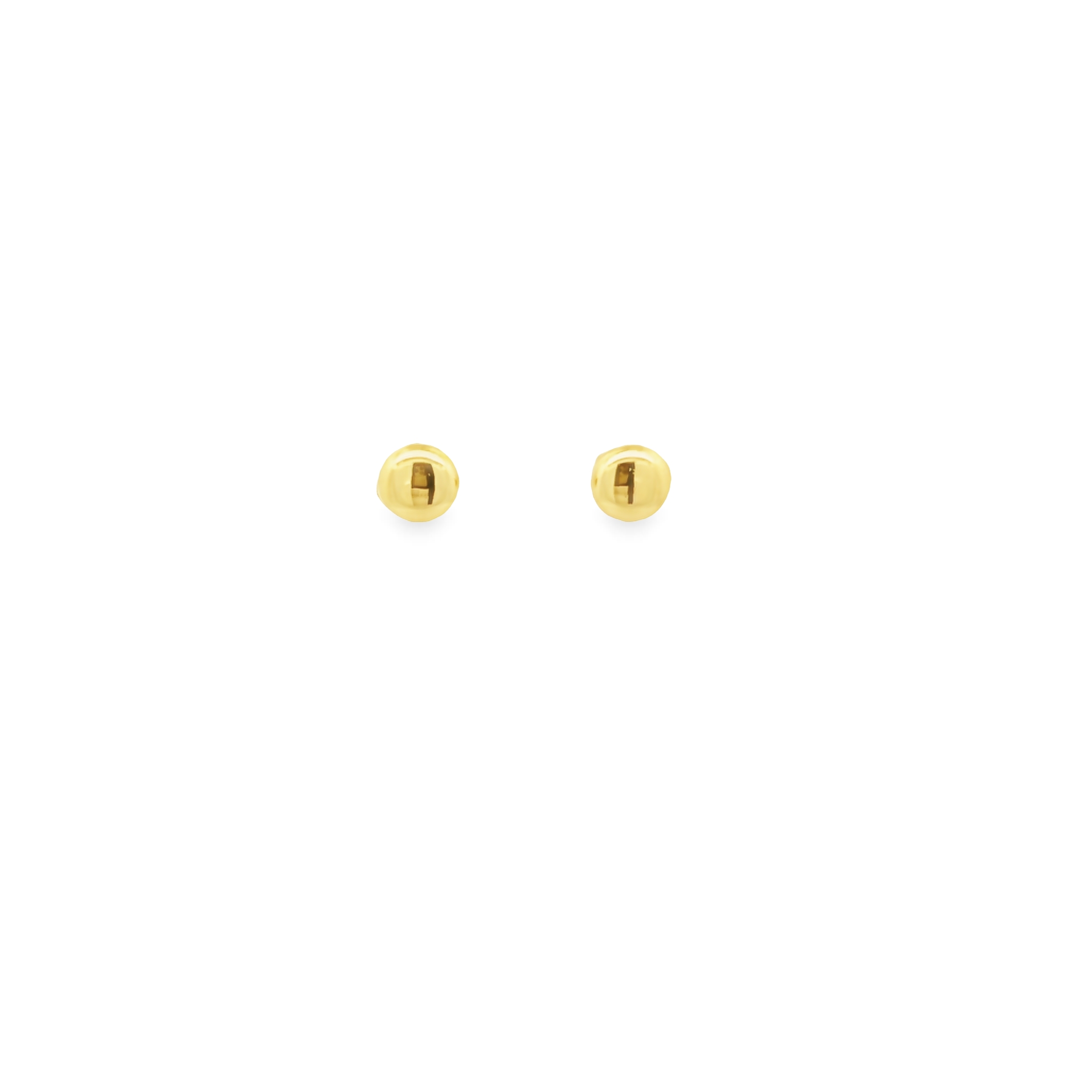 7mm 14k Yellow Gold Button Stud Earrings