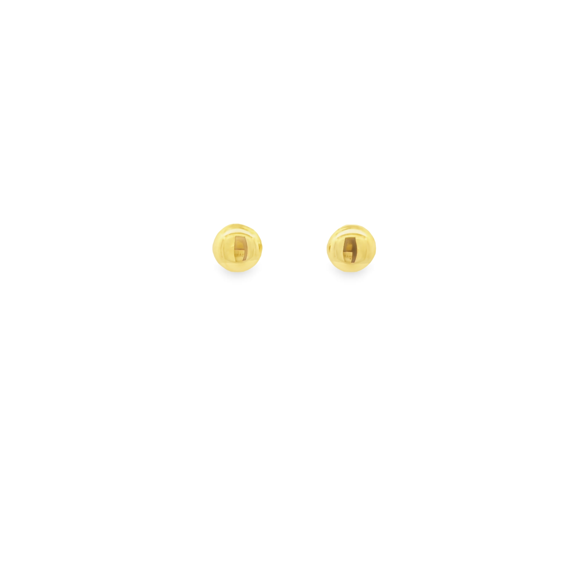 8mm 14k Yellow Gold Button Stud Earrings