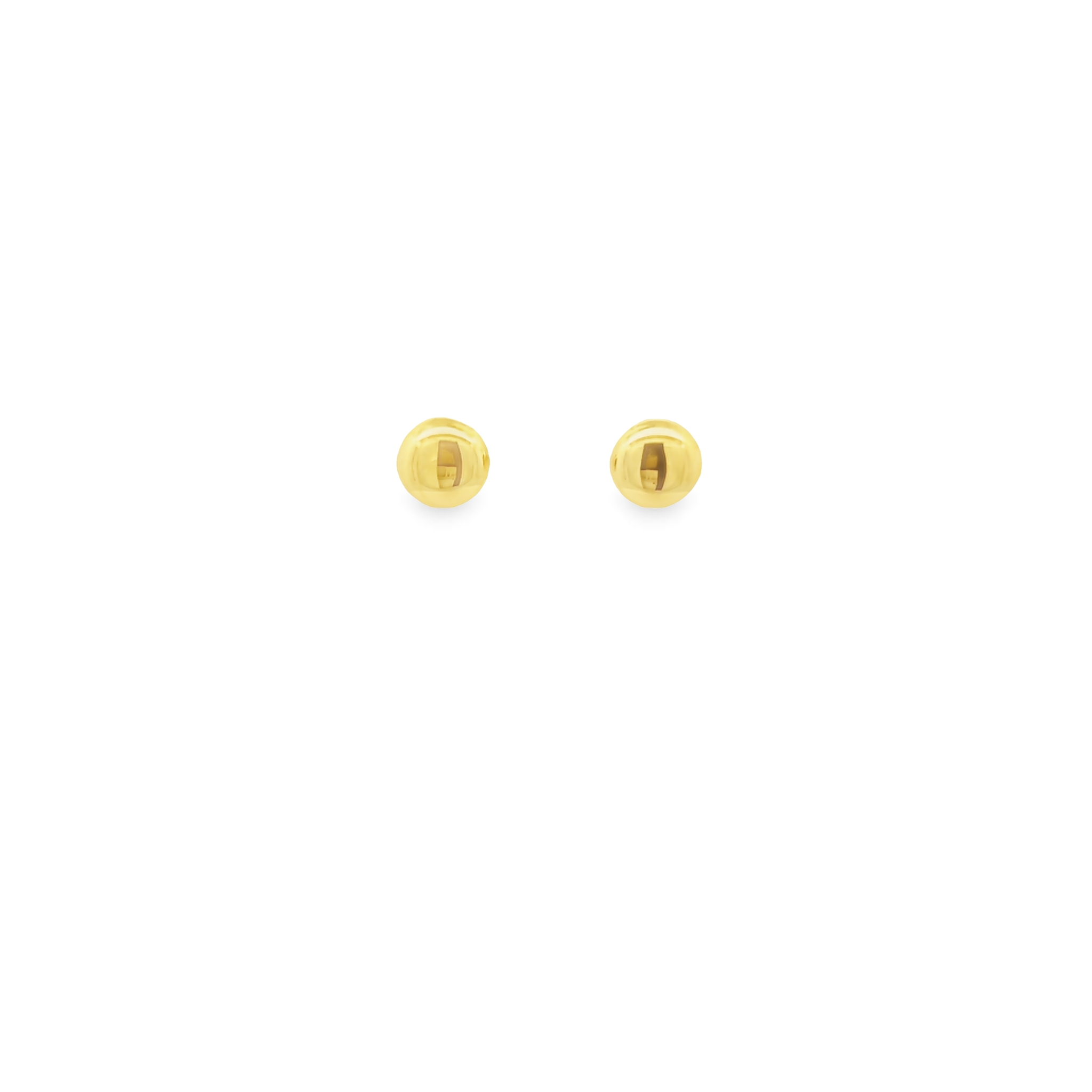 14 Karat Yellow Gold 8mm Button Studs