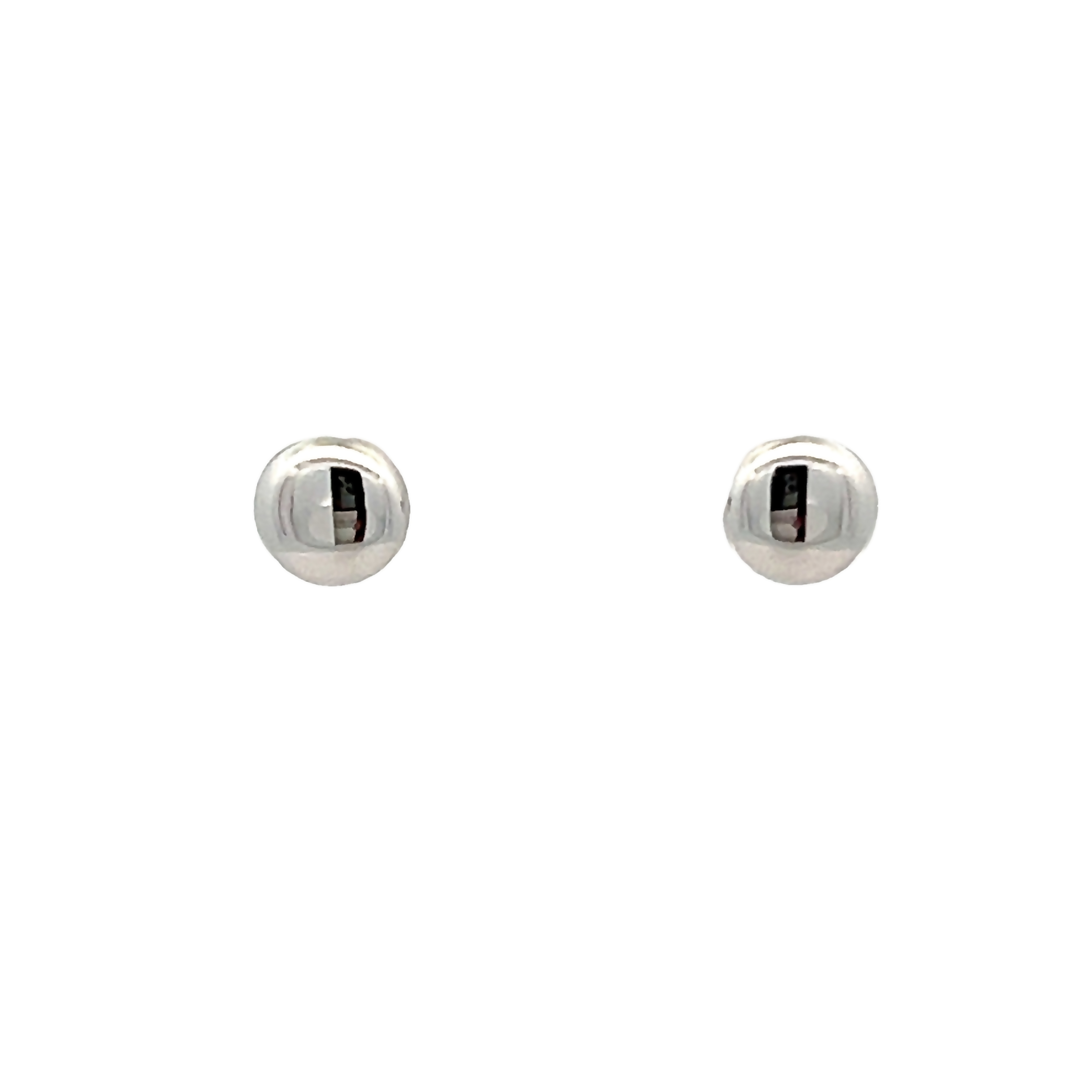 14 Karat White Gold 5.5mm Button Studs.
