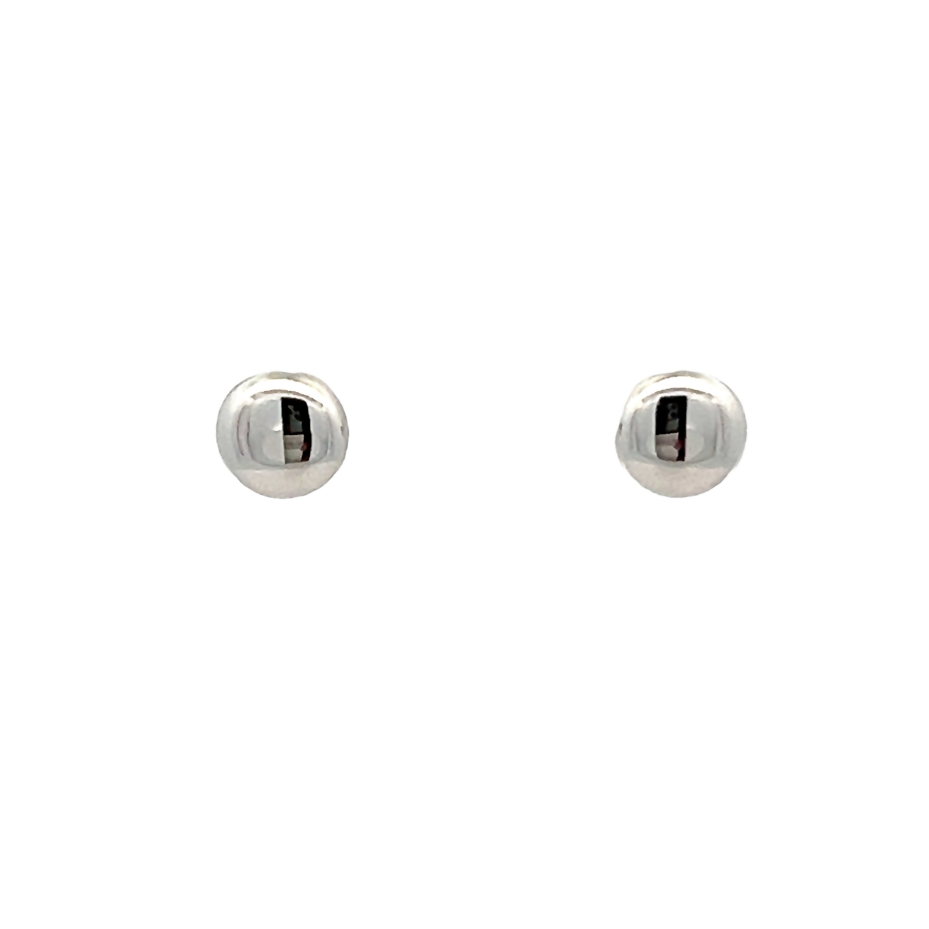 5.5mm 14k White Gold Button Stud Earrings