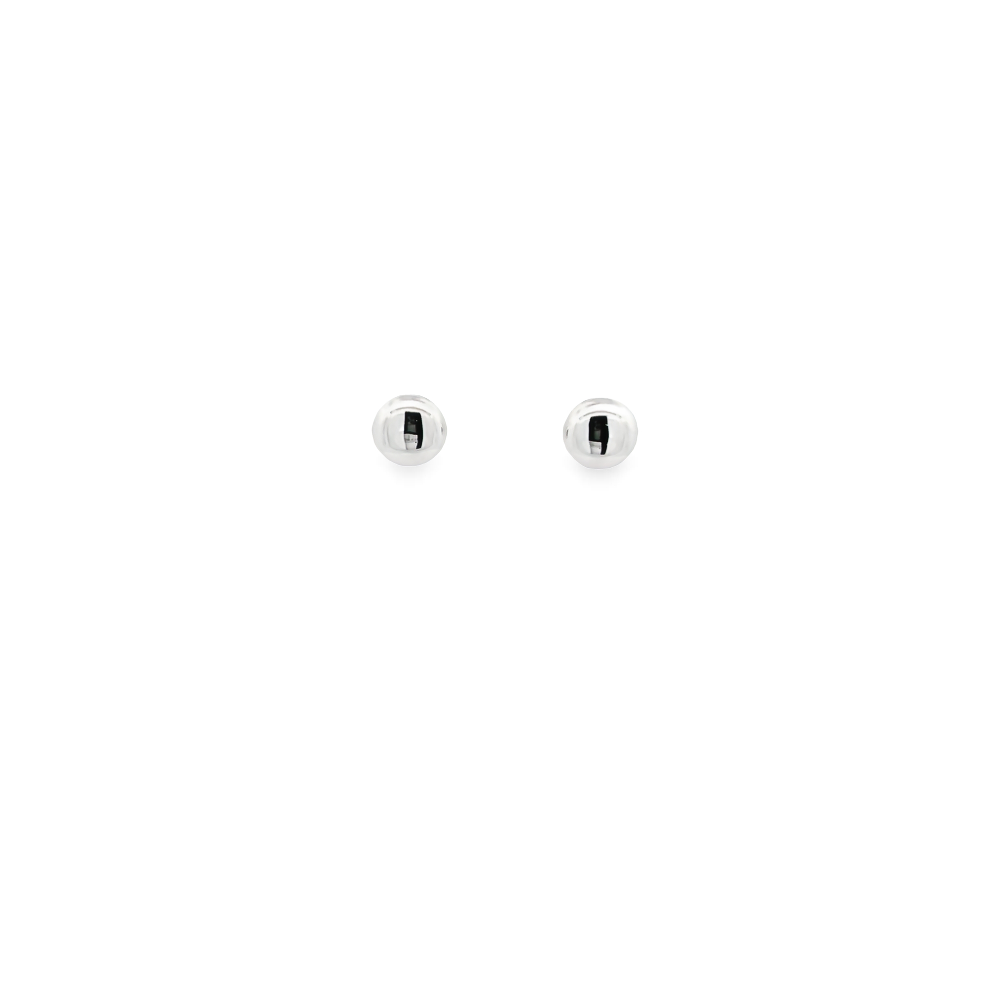 14 Karat White Gold 7mm Button Studs.