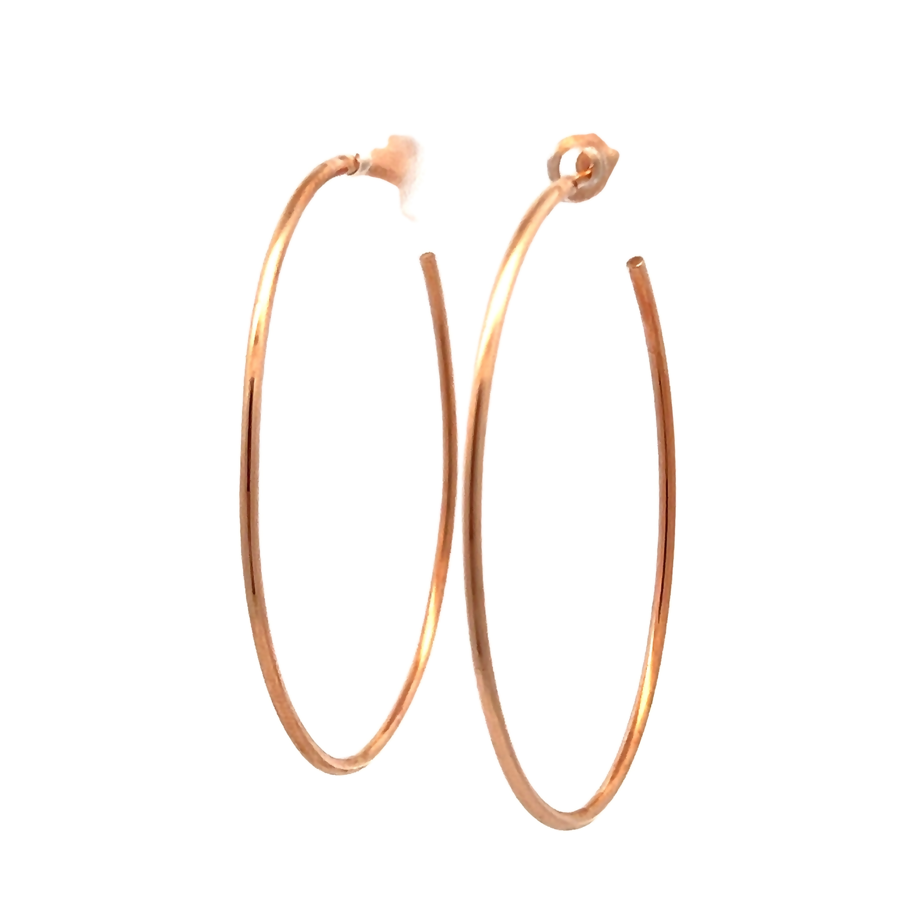 14k Rose Gold Oval Hoop Earrings