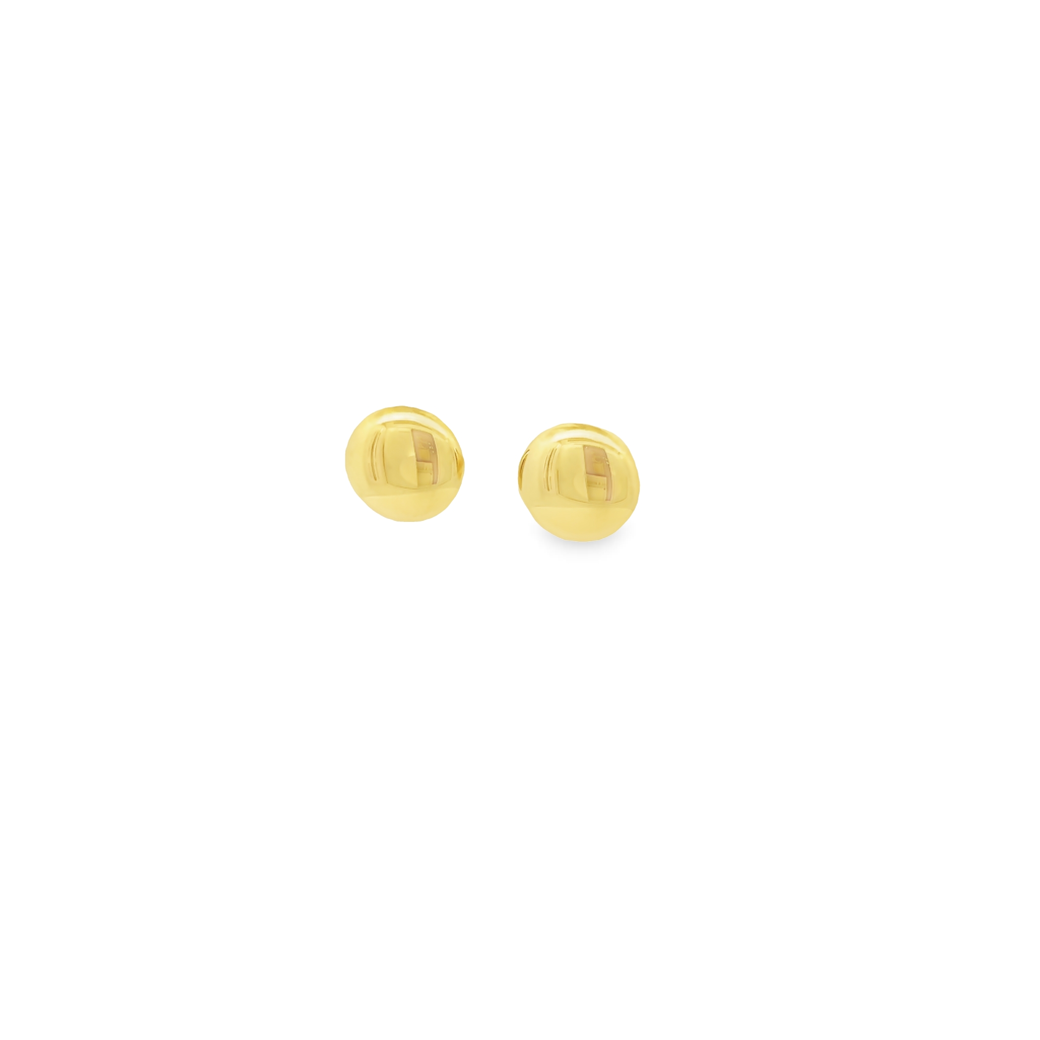 10mm 14k Yellow Gold Button Stud Earrings