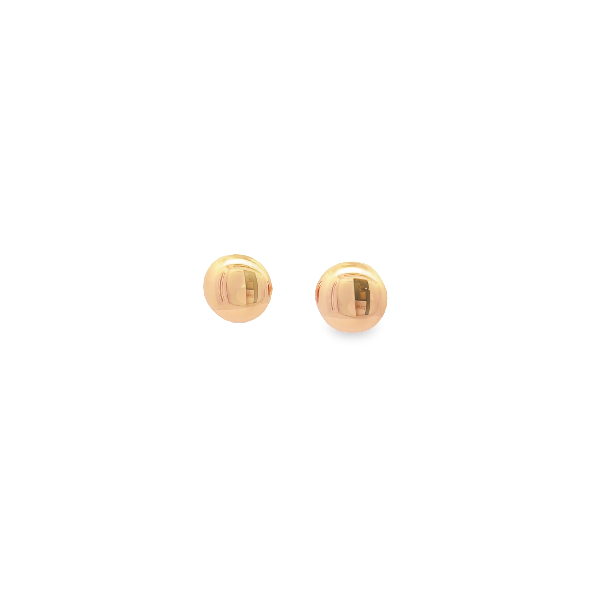 10mm 14k Rose Gold Button Stud Earrings
