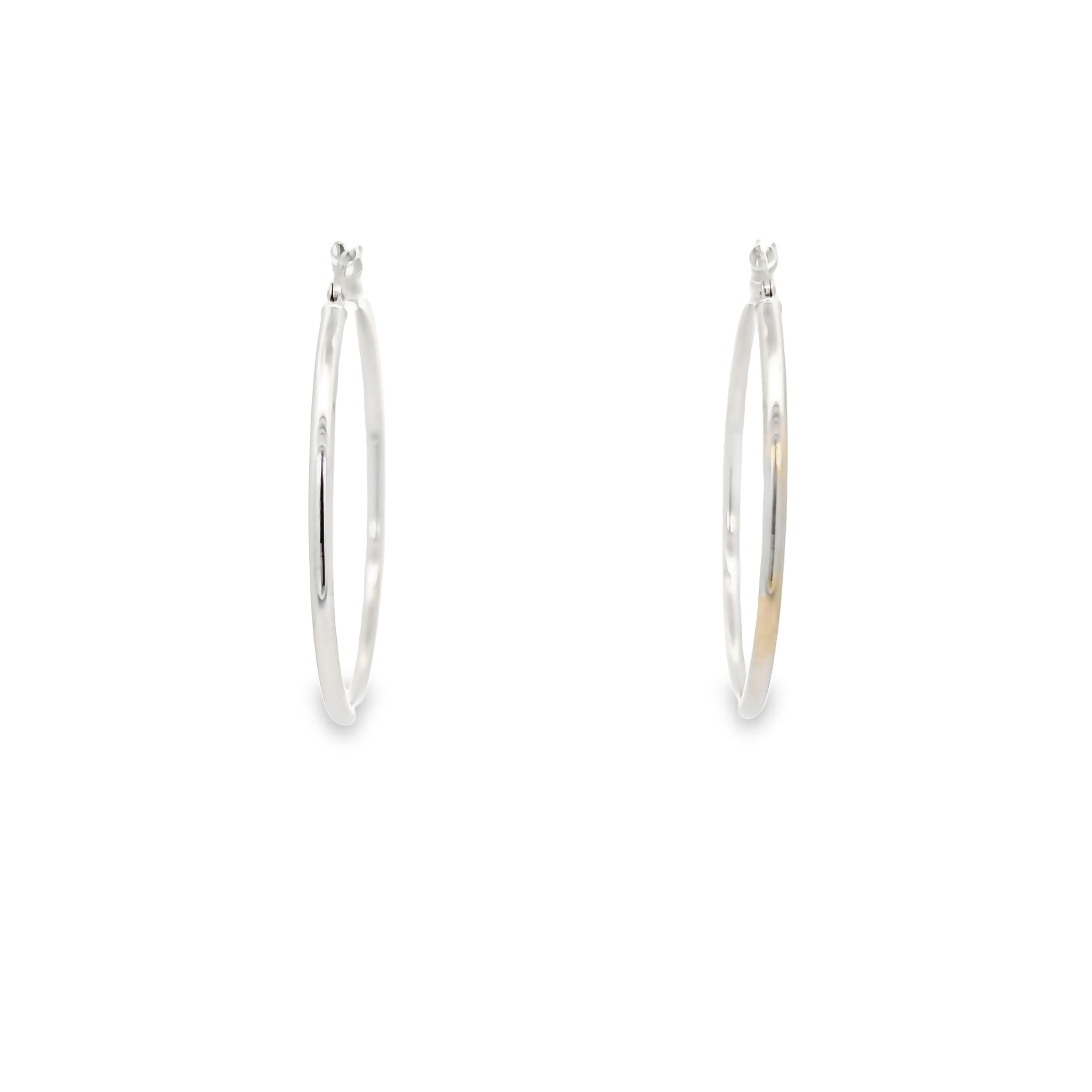 14k White Gold Hoop Earrings