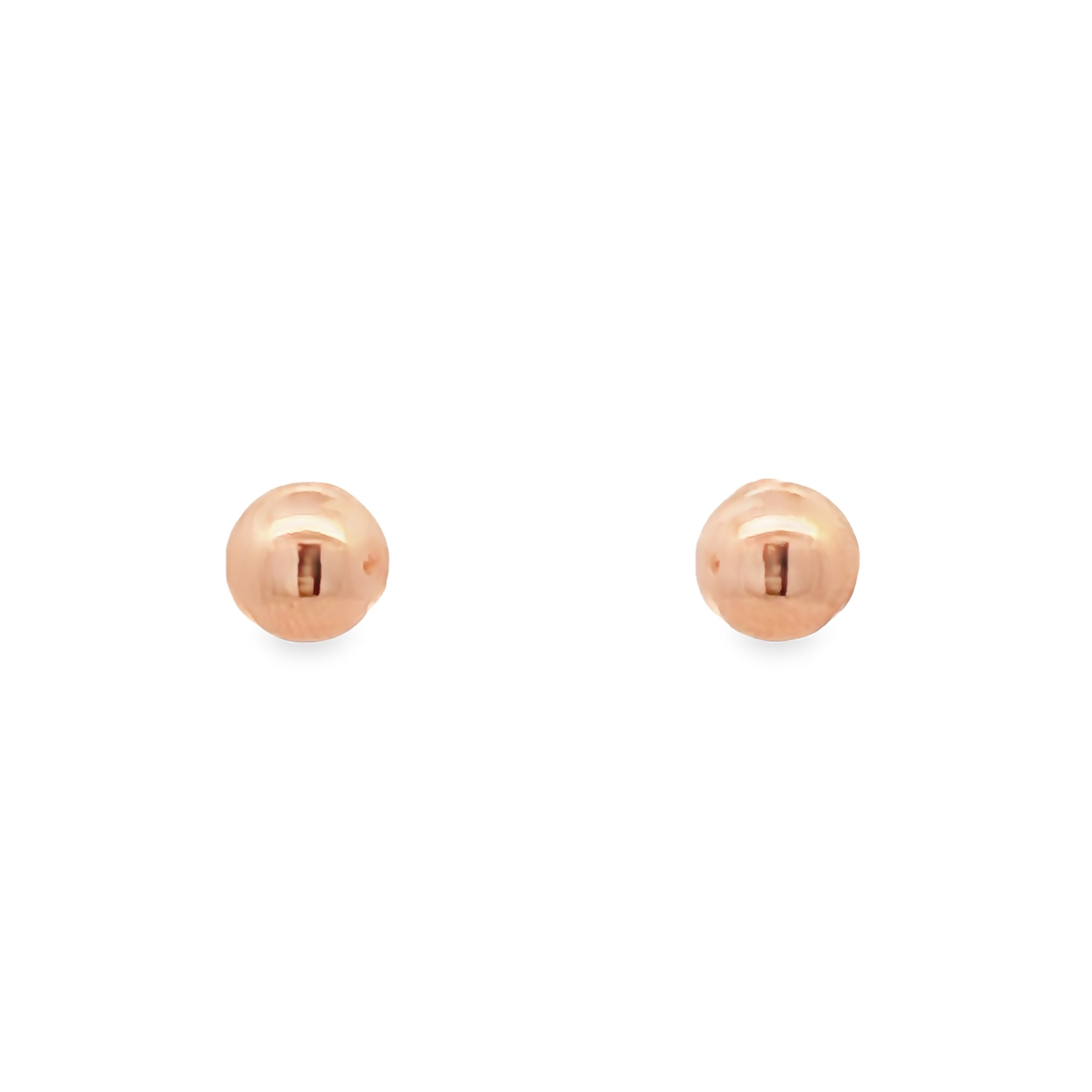 6mm 14k Rose Gold Ball Stud Earrings