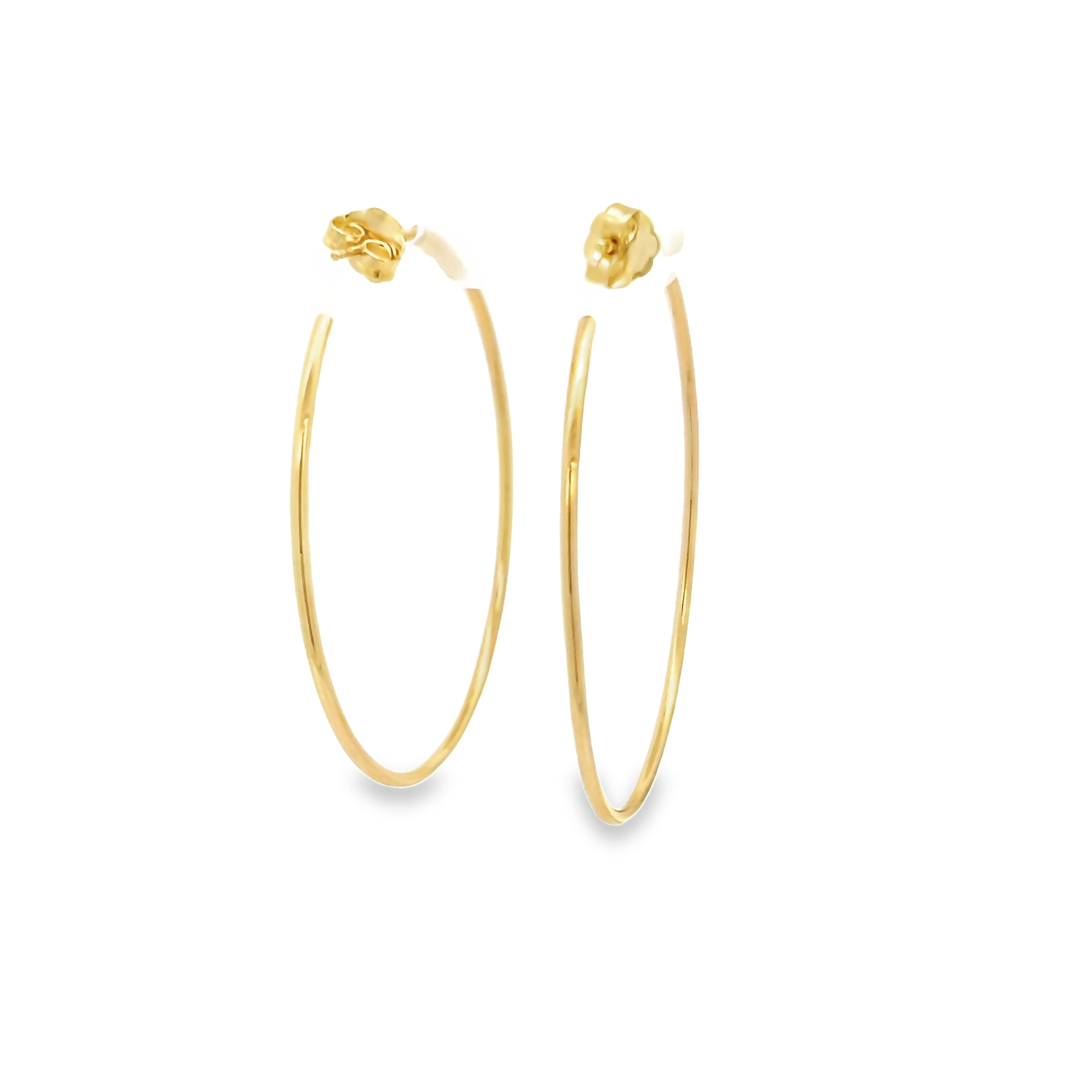 14k Yellow Gold Oval Hoop Earrings