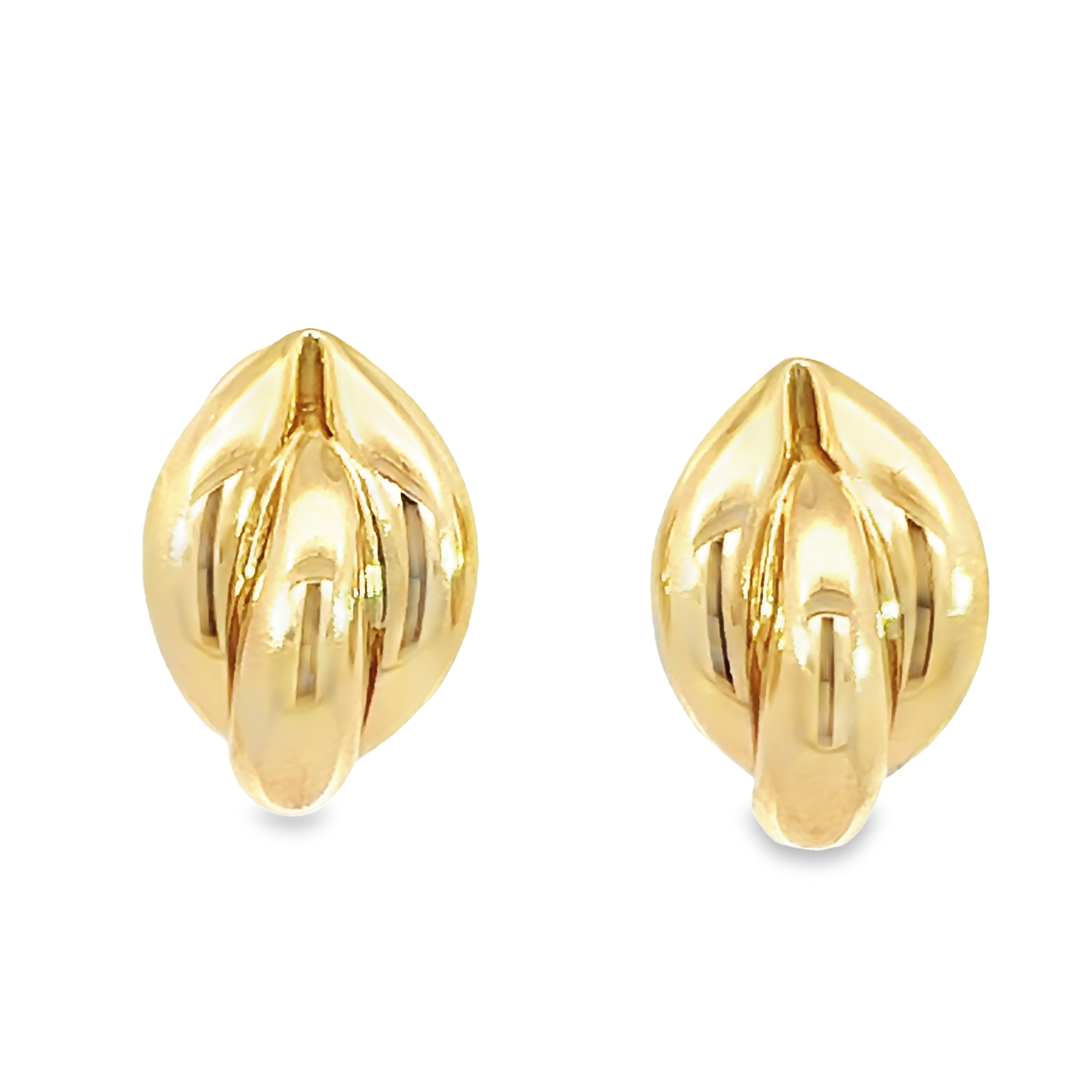 14k Yellow Gold Unique Lobe Earrings