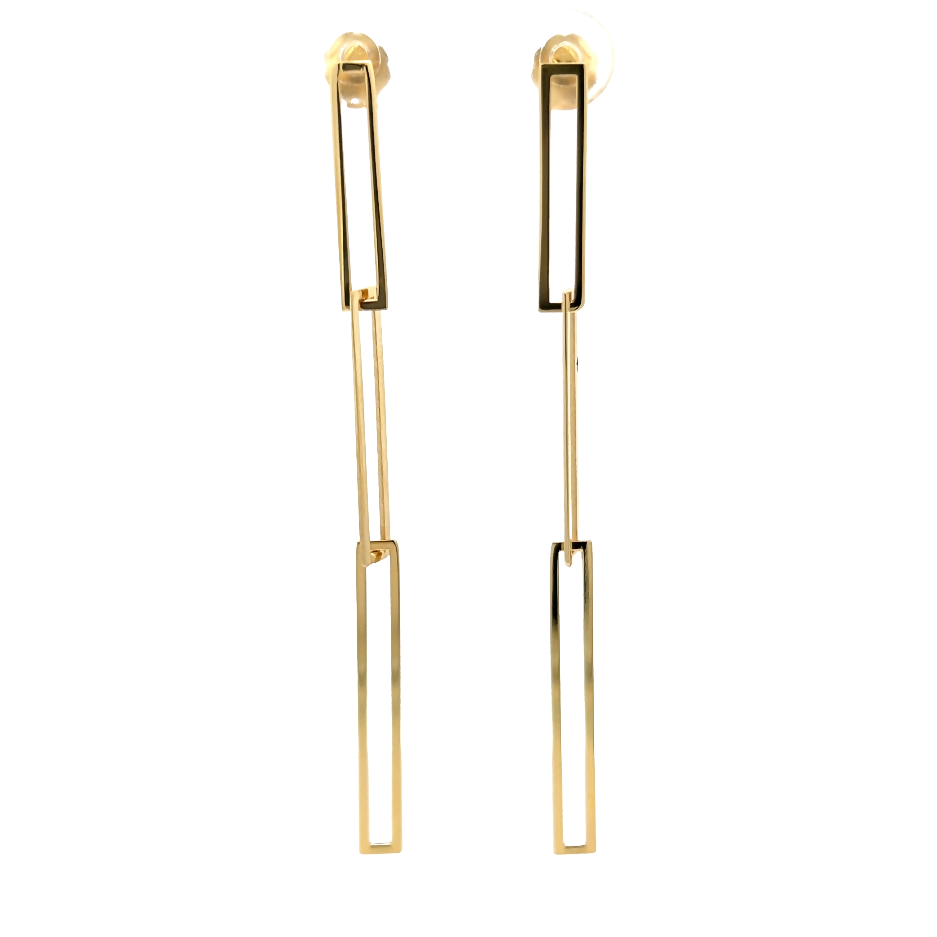 14k Yellow Gold Paperclip Earrings