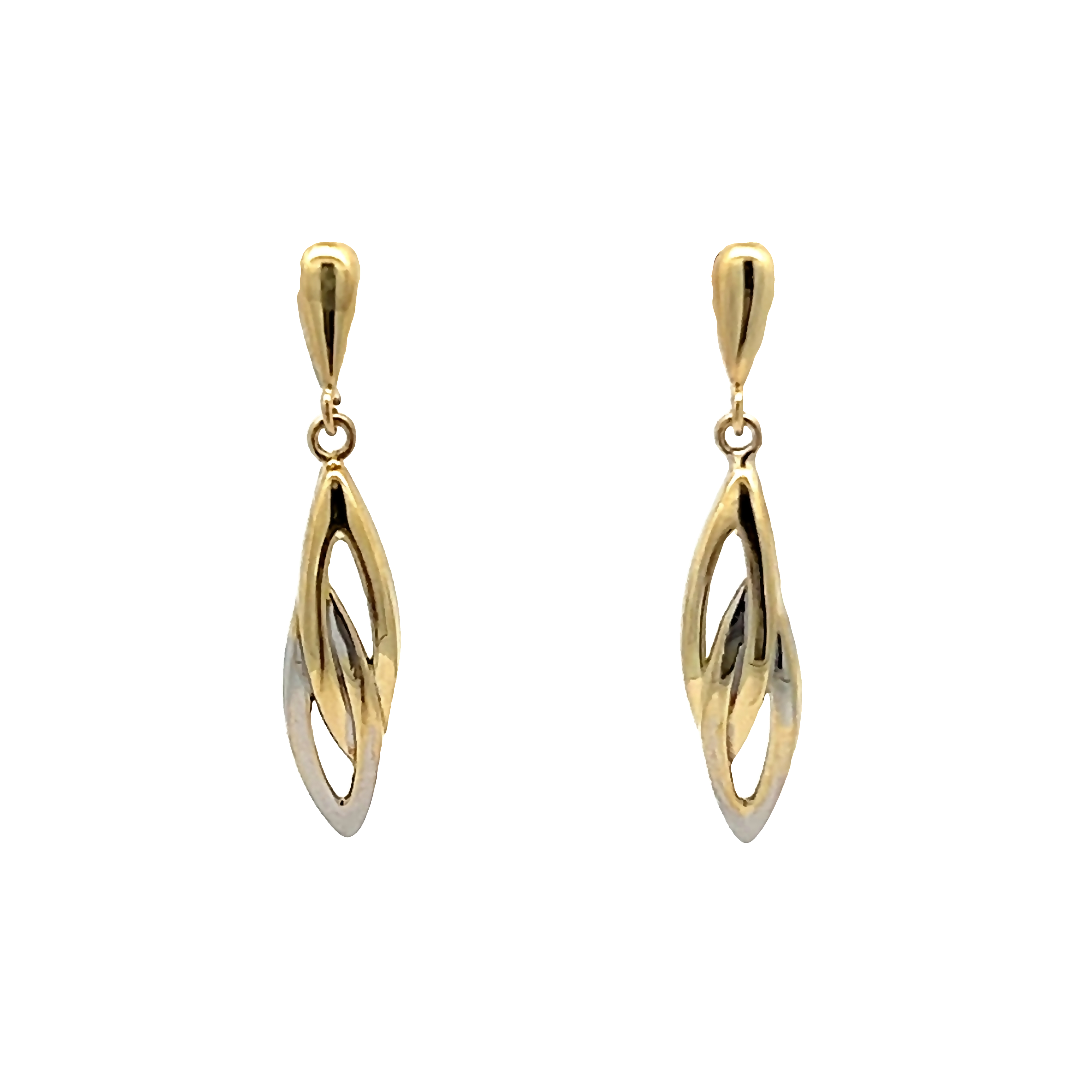 14k Two-toned Dangle Earrings