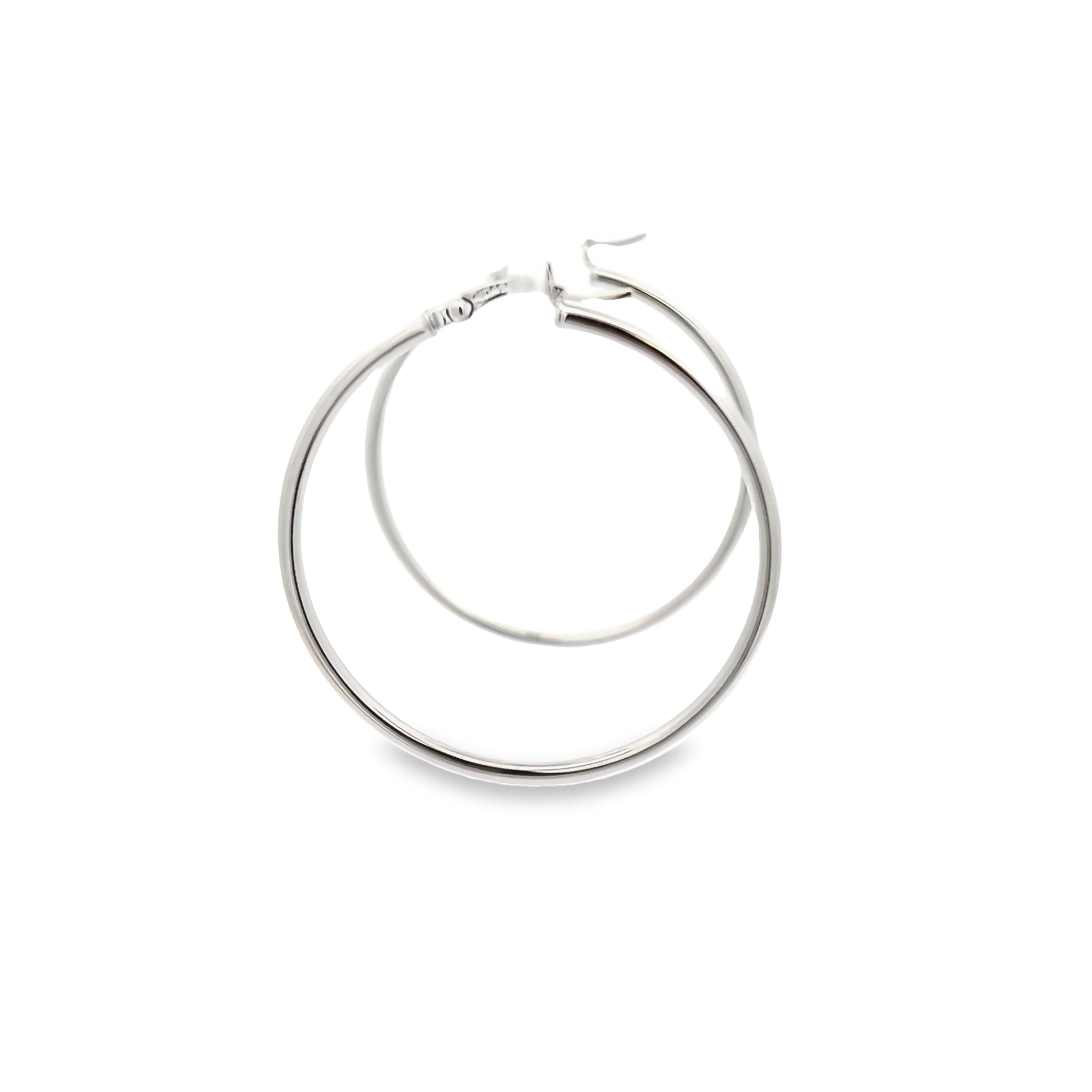 14k White Gold Hoop Earrings