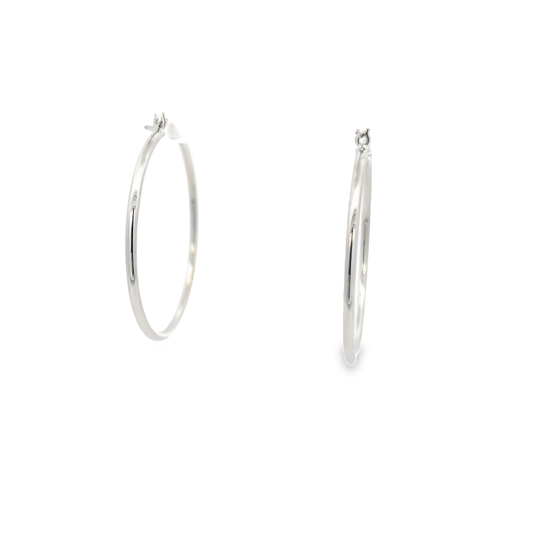 14k White Gold Hoop Earrings